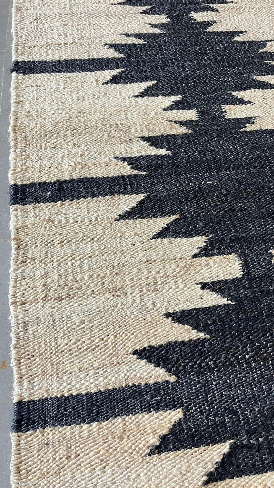 Boho Jute Runner Rug, Black Tribal Hallway Runner, Handwoven Wool Jute Carpet, Farmhouse Entryway Rug, Southwestern Kitchen Runner, hall rug - image 4