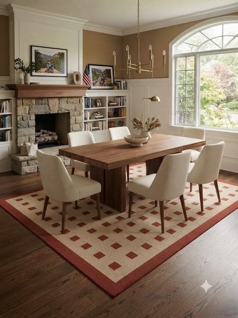 Rust Red Beige Area Rug, Handwoven Wool Jute Rug, Geometric Kilim Carpet, Boho Southwestern Living Room Rug, Flatweave Custom Size Carpet - image 4