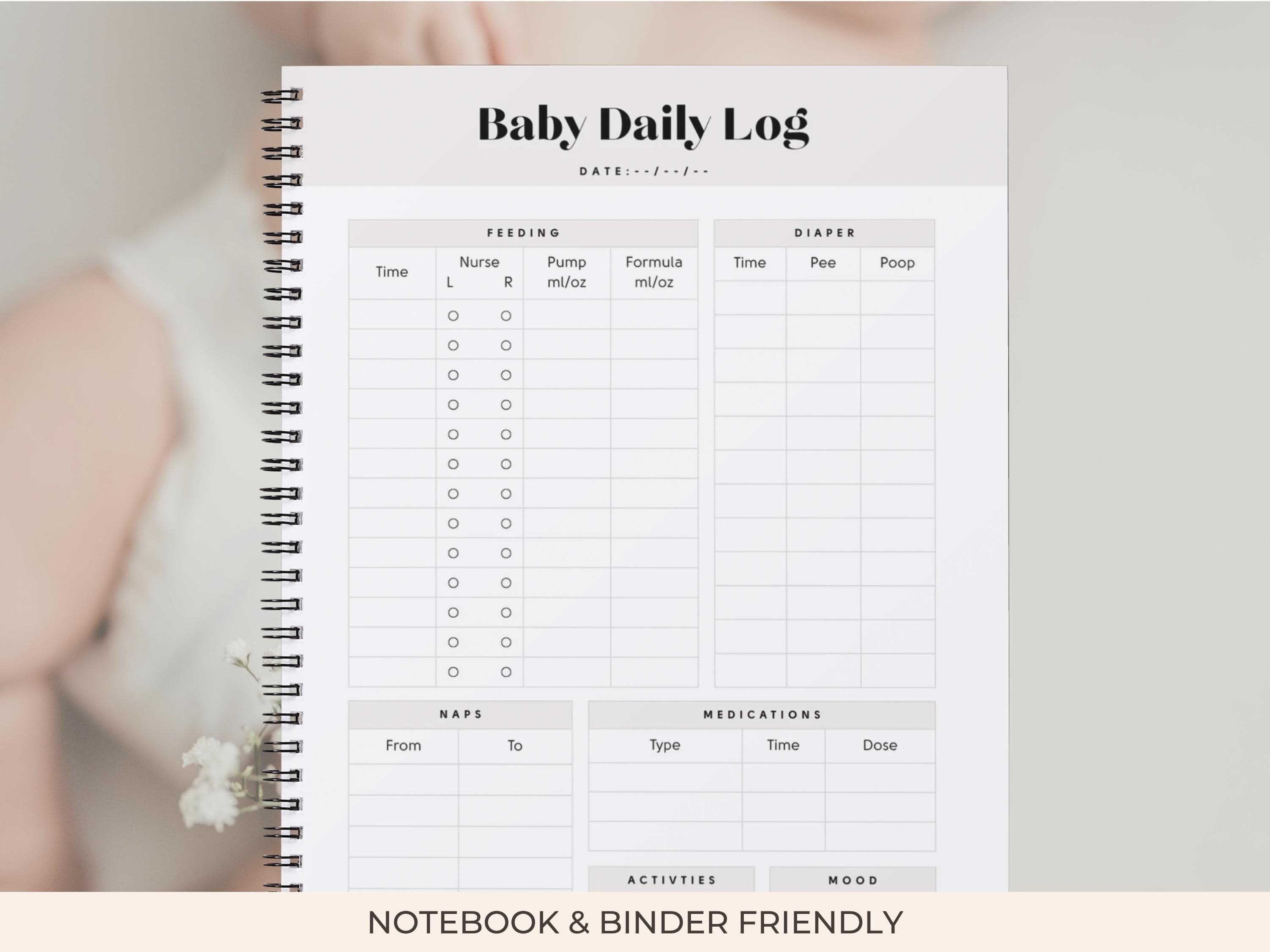 Newborn Baby Daily Log, Routine Tracker (PDF Printable) - image 3