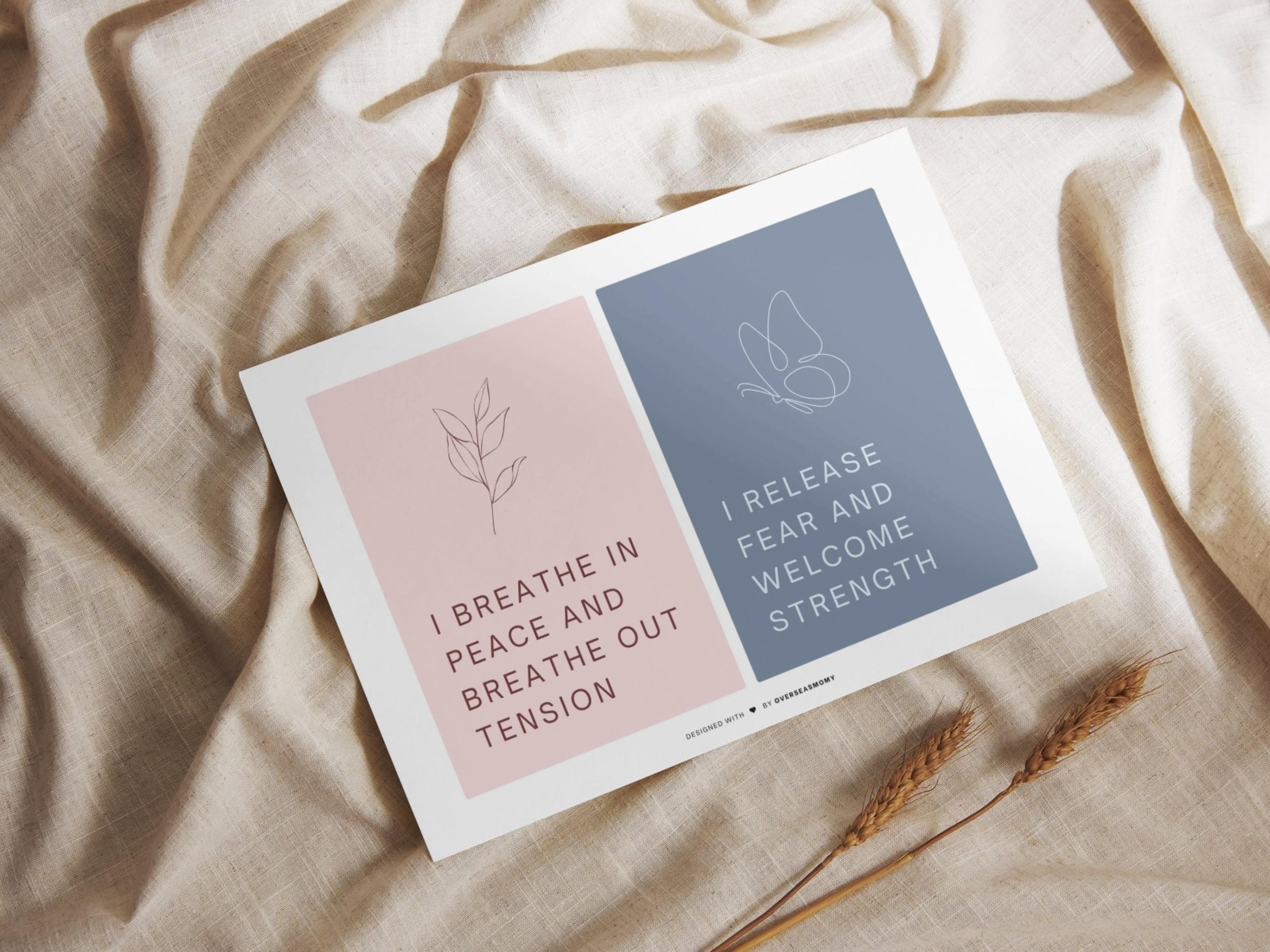 Boho Birth Affirmation Cards, Pregnancy Labor Quotes (Digital Download) - image 5