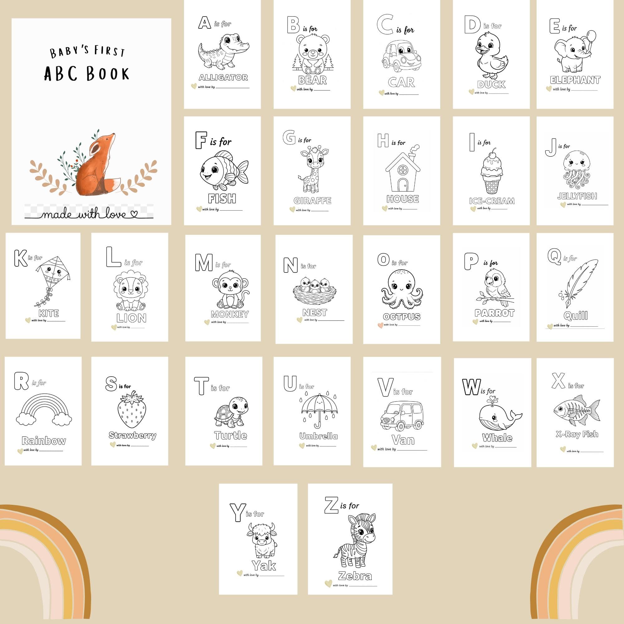 Boho Baby Shower Games | ABC Coloring Book & Letters (Digital Download) - image 4
