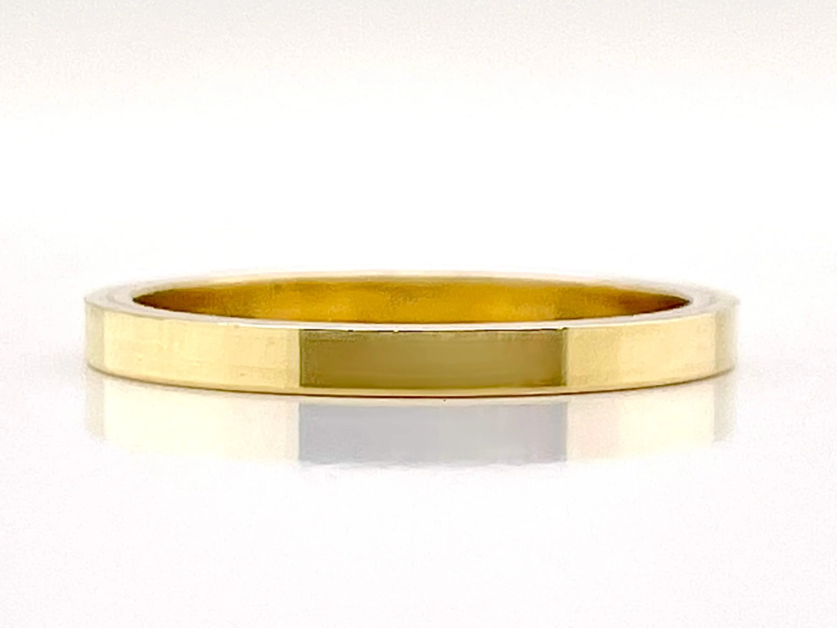 2mm Flat Solid Gold Band, Minimalist Wedding Ring, 10k-22k - image 4