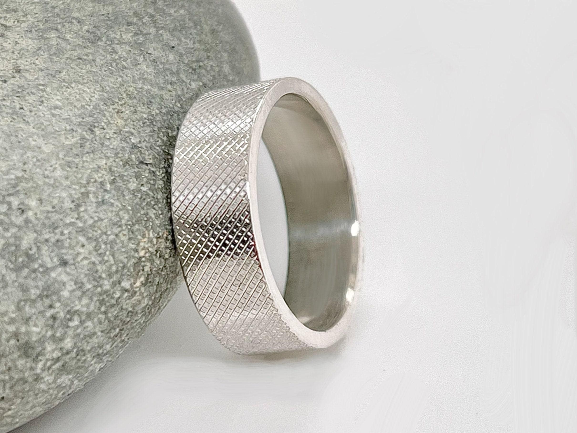 Florentine Engraved Sterling Silver Wedding Band, 6mm, Engraving Available - image 4