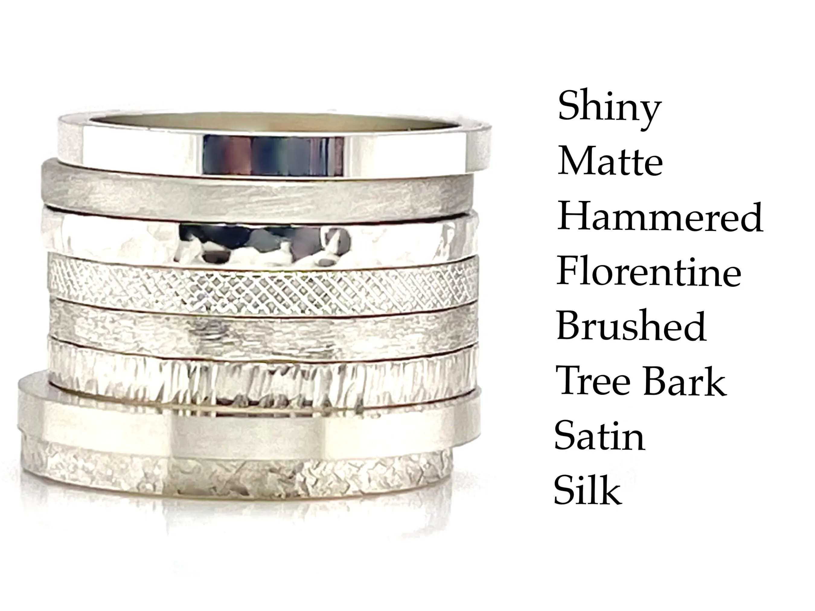 White Gold Tree Bark Ring, Minimalist Wedding Band, Solid Gold - image 3