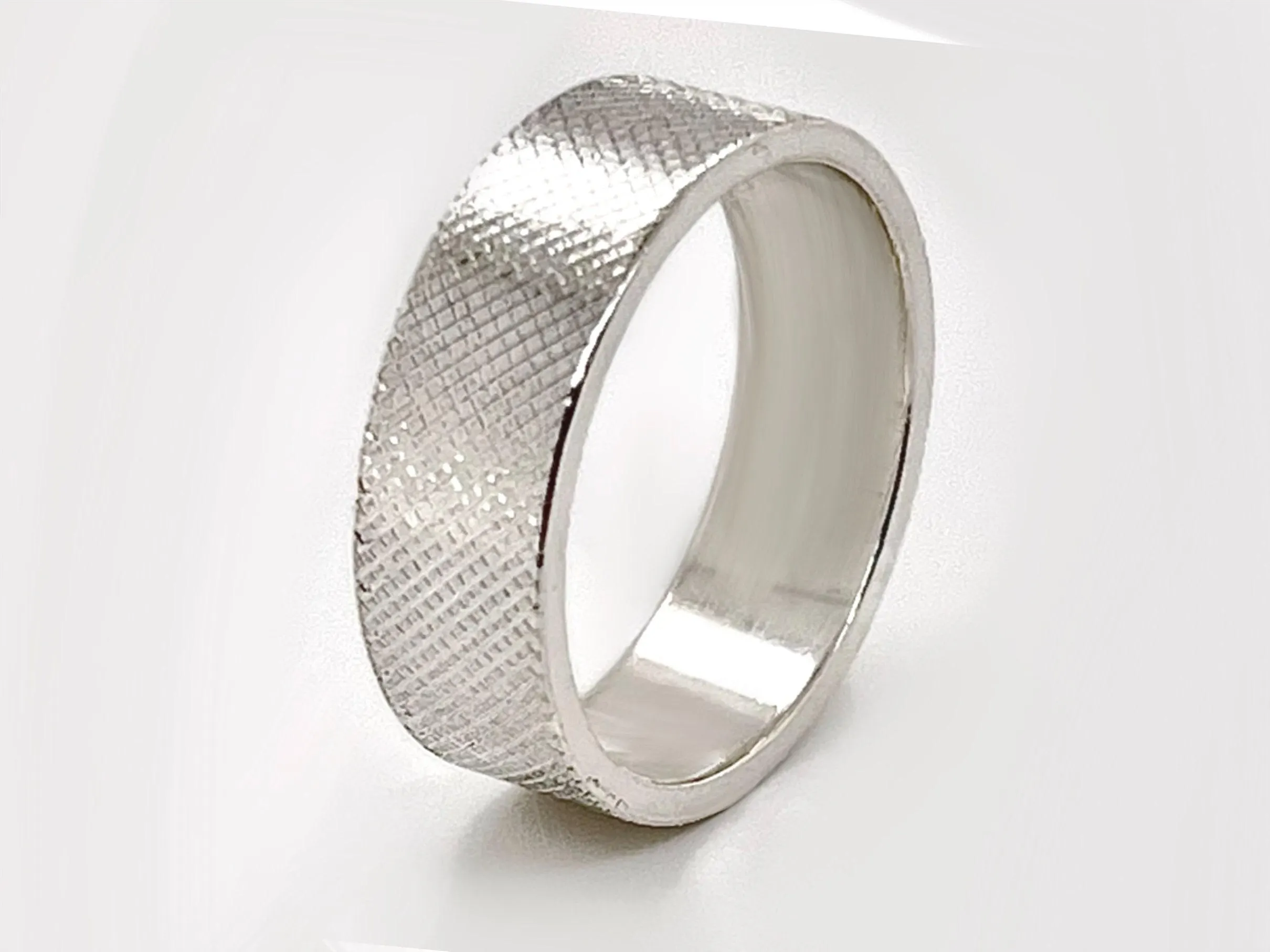 Florentine Engraved Sterling Silver Wedding Band, 6mm, Engraving Available - image 3