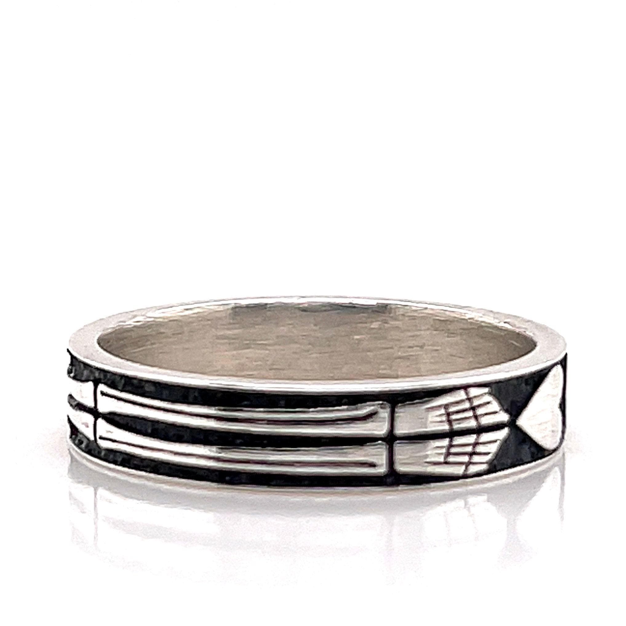 Sterling Silver Skeleton Ring: Memento Mori Goth Band - Free Engraving - image 5