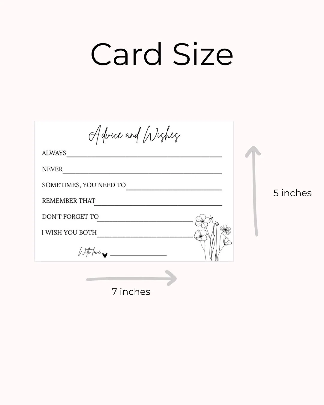 Advice and Wishes Card for Bride and Groom! Wedding Guest Activity | Digital File | PDF Print | Instant Download - image 4