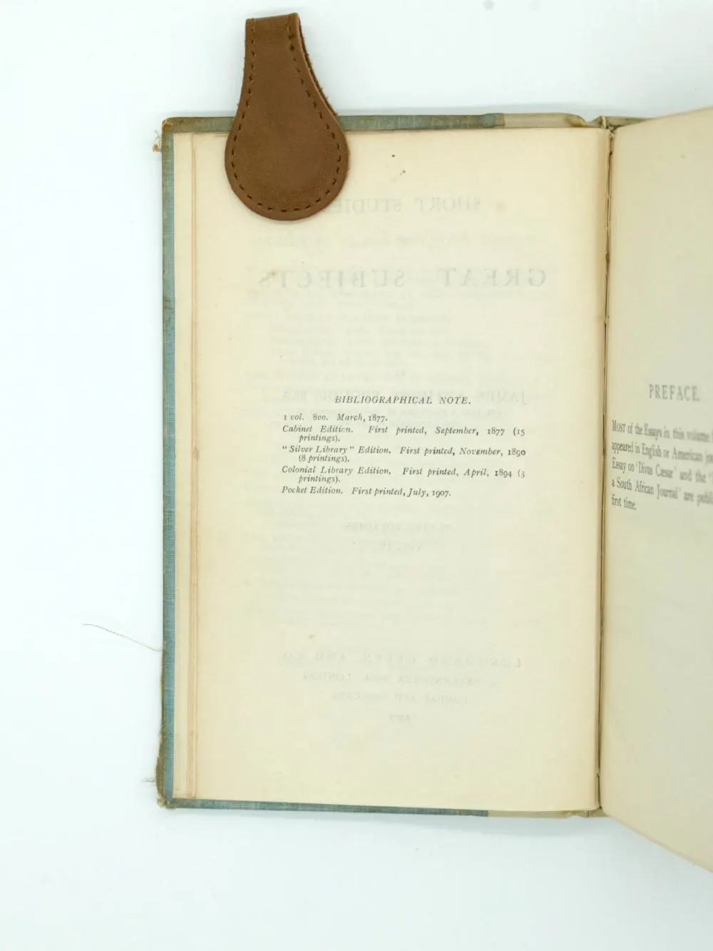 James Froude Short Studies Two Volume Set (1907) Ornately Decorated - image 2