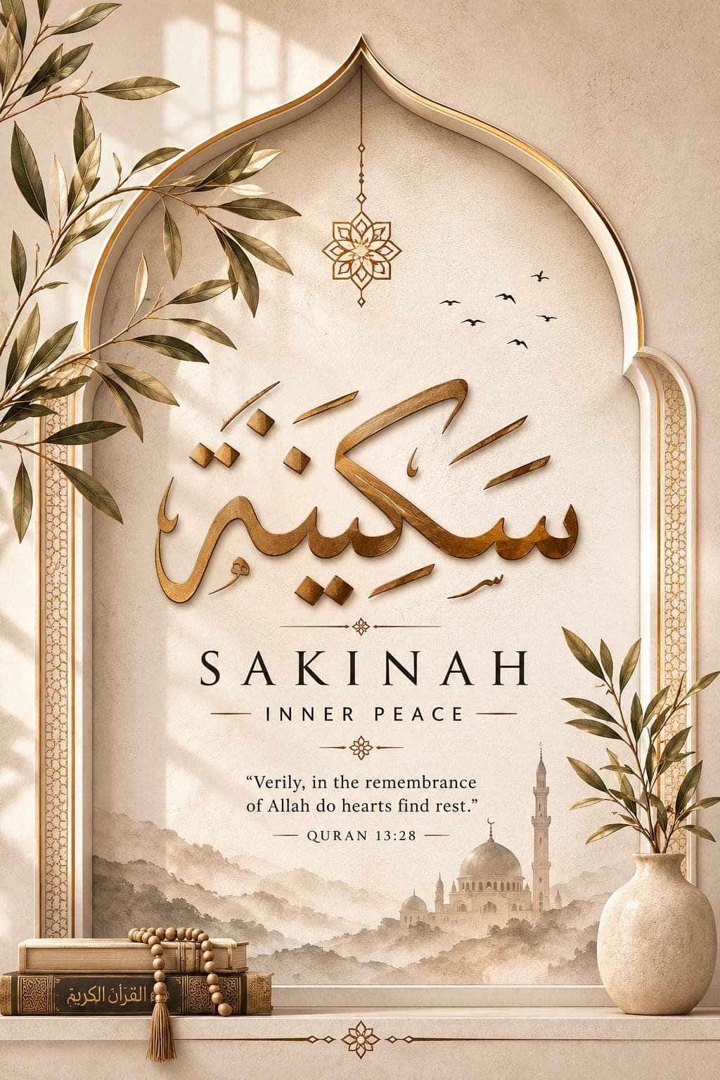 Sakinah Islamic Wall Art | Arabic Calligraphy, Quran 13:28 (Digital Download) - image 5