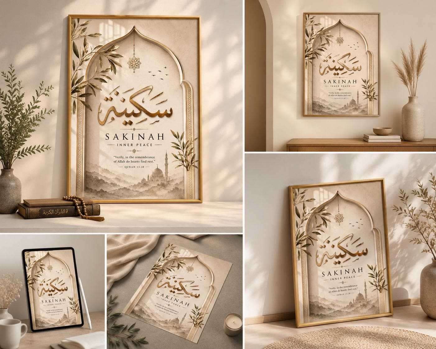 Sakinah Islamic Wall Art | Arabic Calligraphy, Quran 13:28 (Digital Download) - image 3