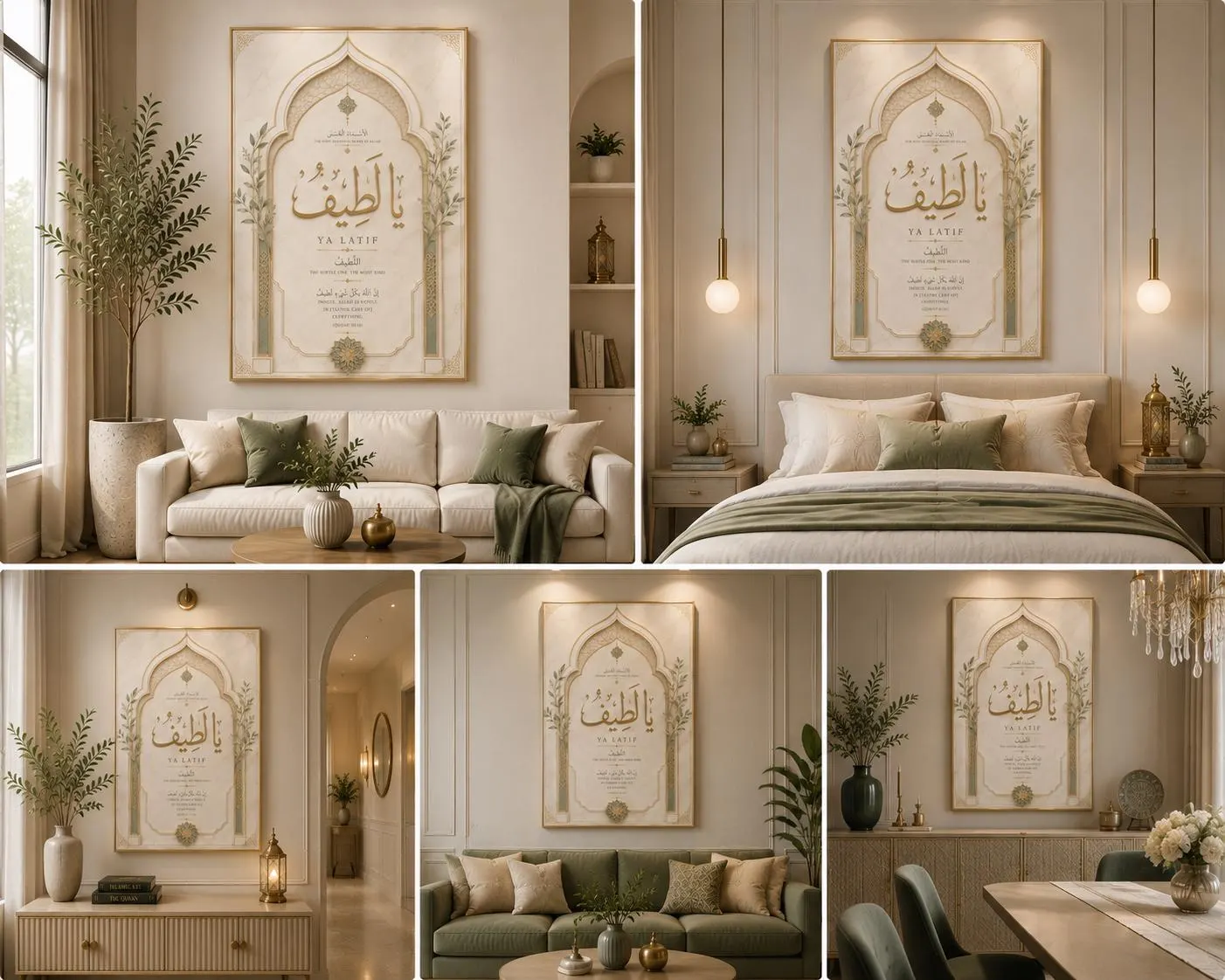 Ya Latif Islamic Wall Art | Arabic Calligraphy, Marble Decor (Digital Download) - image 3