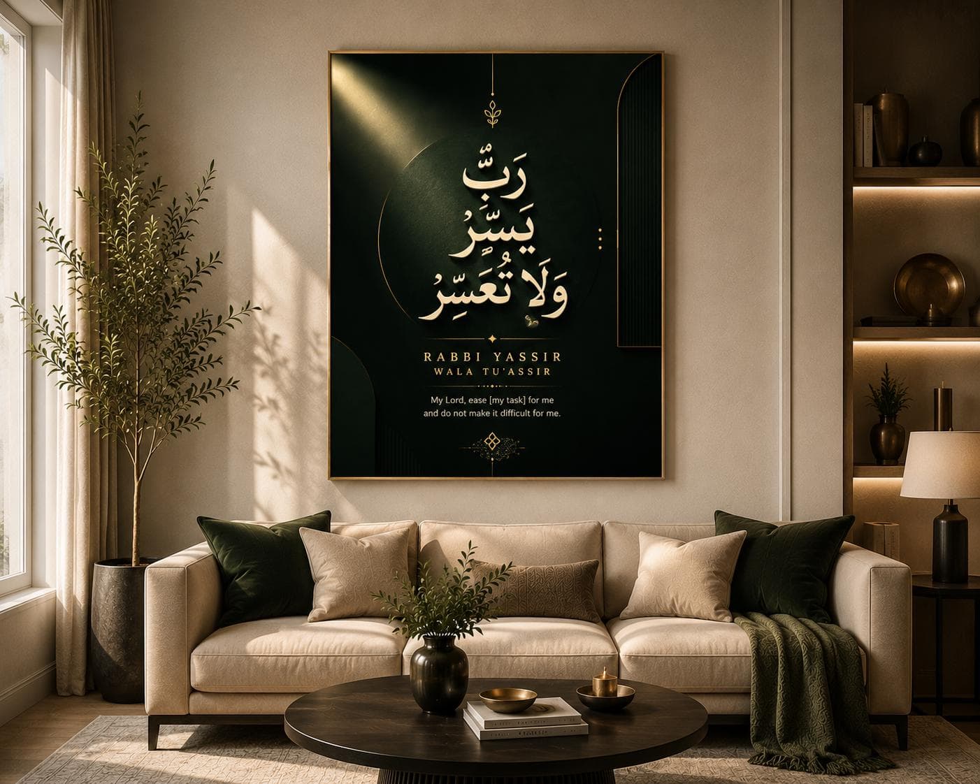 Rabbi Yassir Wala Tu'assir Islamic Dua Print, Arabic Calligraphy (Digital Download)