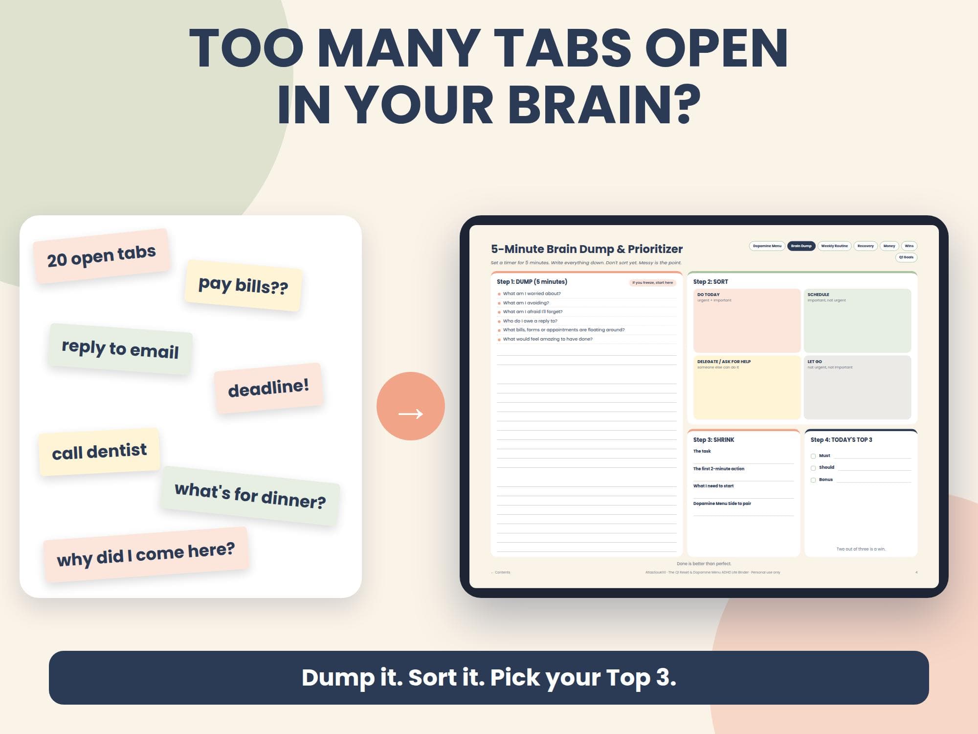 ADHD Digital Planner 2027 GoodNotes Life Binder, Dopamine Menu Template, Daily Weekly Tracker, ADHD Burnout Recovery PDF - image 3