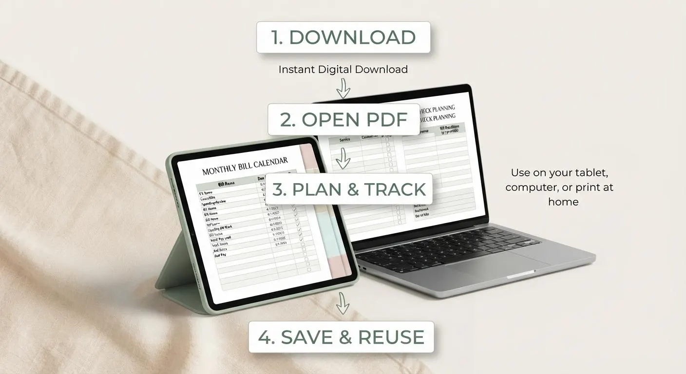 ADHD Bill Tracker , Budget Planner Printable ,Digital | Subscription & Due Date Financial Organizer for PDF ,GoodNotes - image 4