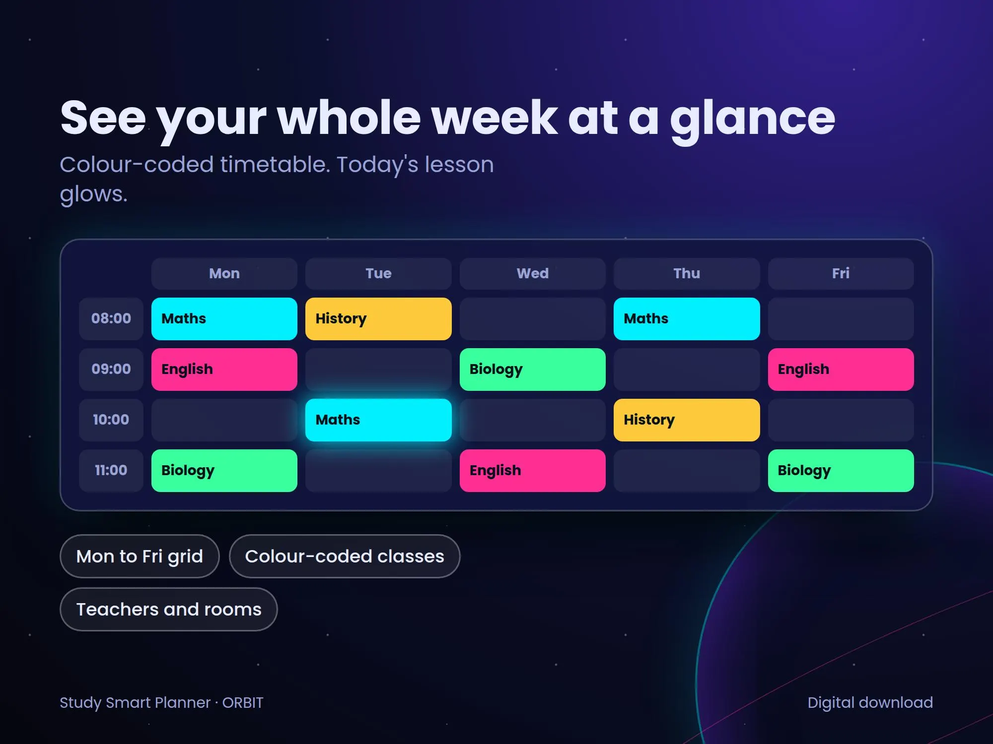ADHD Student Digital Planner | Interactive Back to School Planner & Study Organizer for GoodNotes and PDF