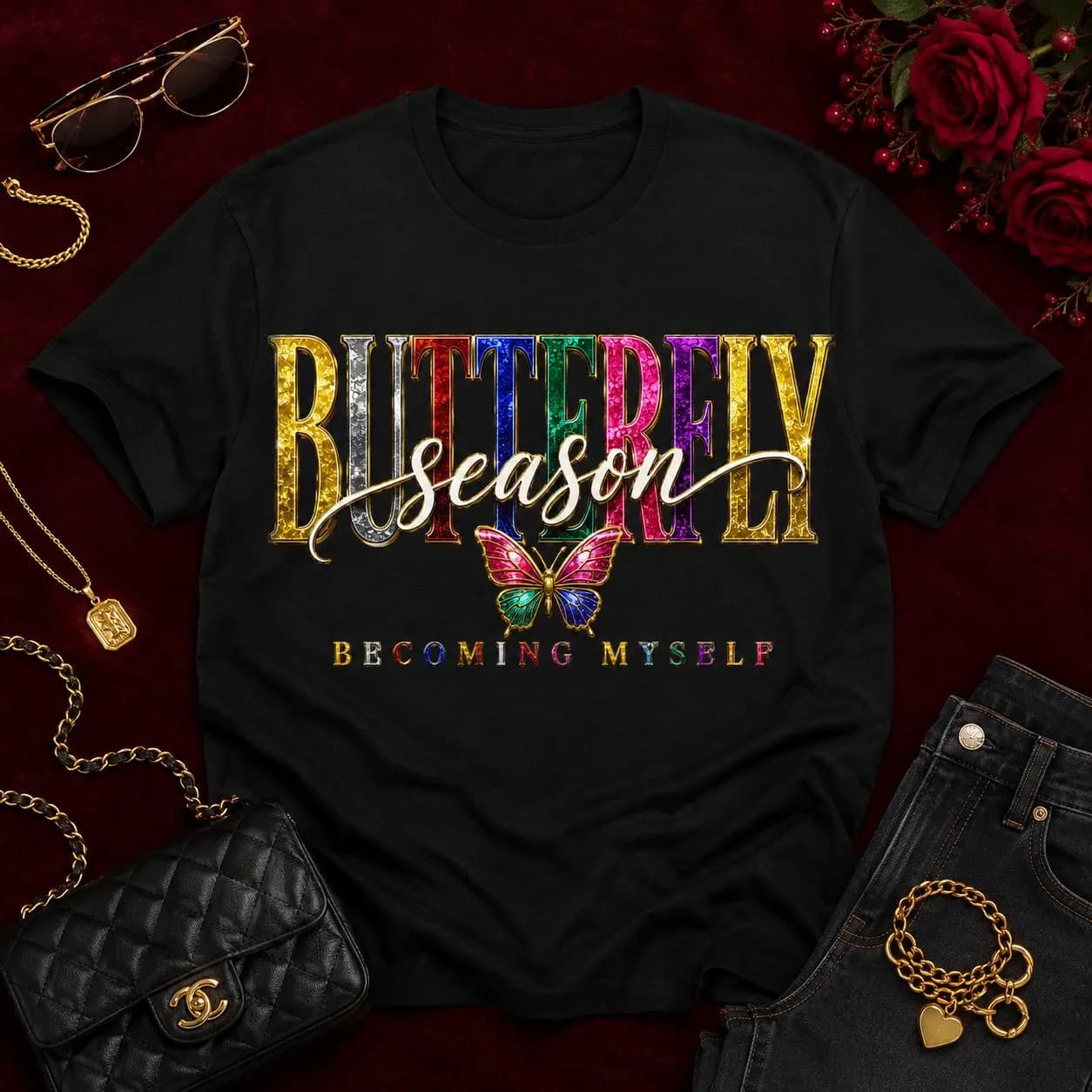 Butterfly Season PNG | Becoming Myself Inspirational Sublimation Design (Digital Download) - image 5