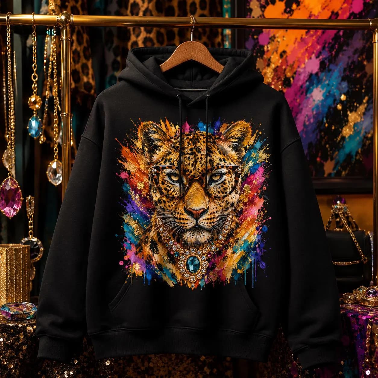 Glam Leopard PNG, Fashion Animal Face, Cheetah Sublimation Design (Digital Download) - image 5