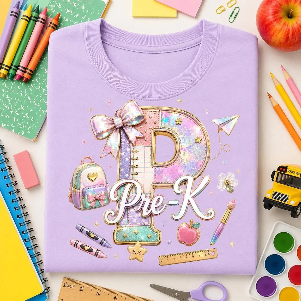 Pastel Patchwork Grade PNG Bundle, Coquette Back to School Designs (Digital Download) - image 3