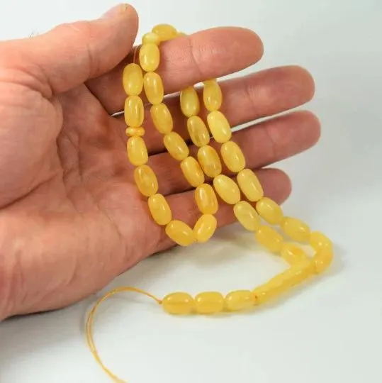 Unique Amber Rosary – 33 Handmade Prayer Beads, Baltic Amber Tasbih - image 2