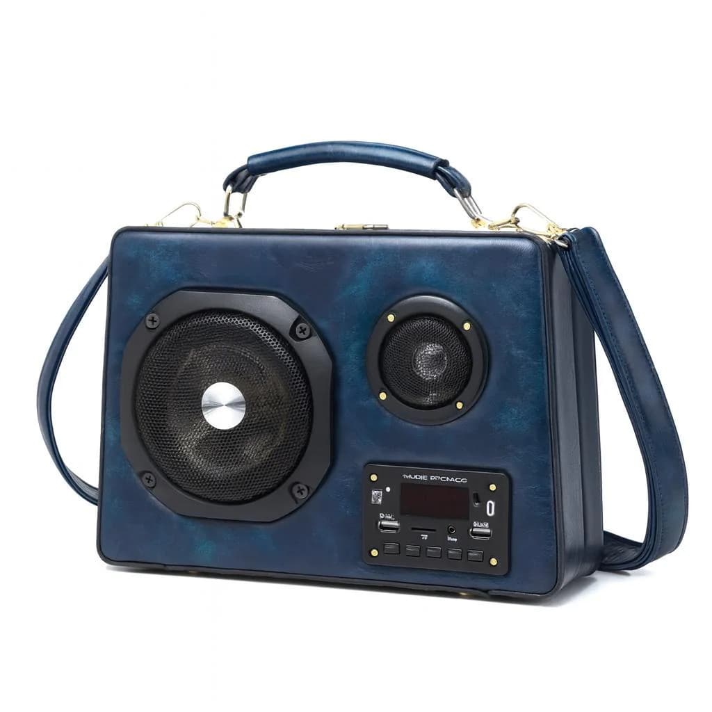 Vented Radio Box Shaped Handbag |Unique Bluetooth Speaker Handbag | Built-in Music Purse | Unique Statement Bag - image 4