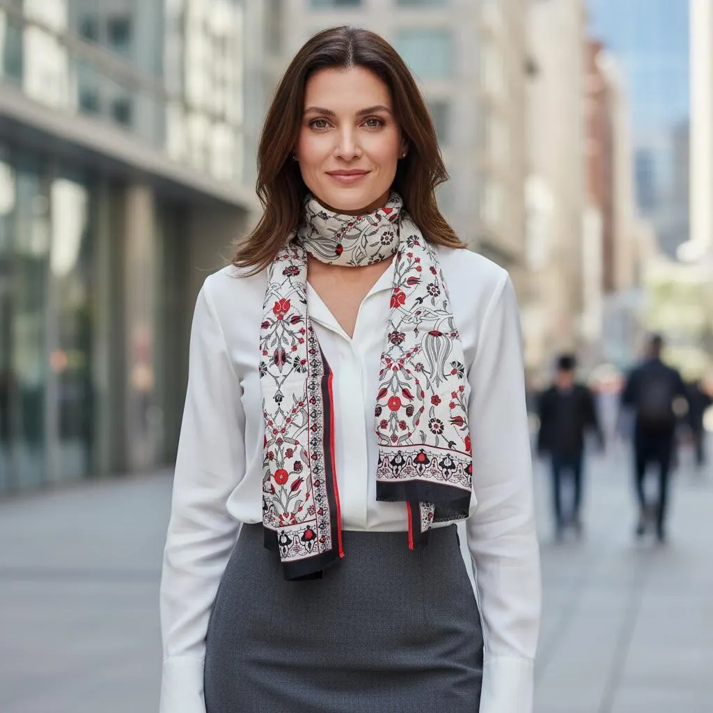 Bursa Silk Scarf – Traditional Turkish Floral Art, Lightweight - image 3