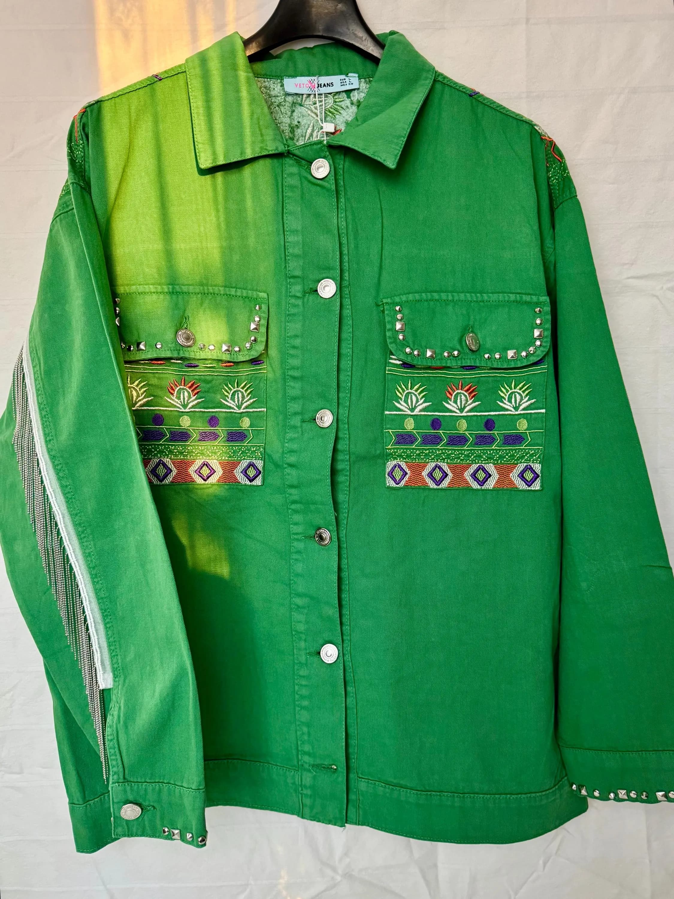 Embroidered Cotton Fringe Jacket | Sparkling Boho Festival Coat - image 5