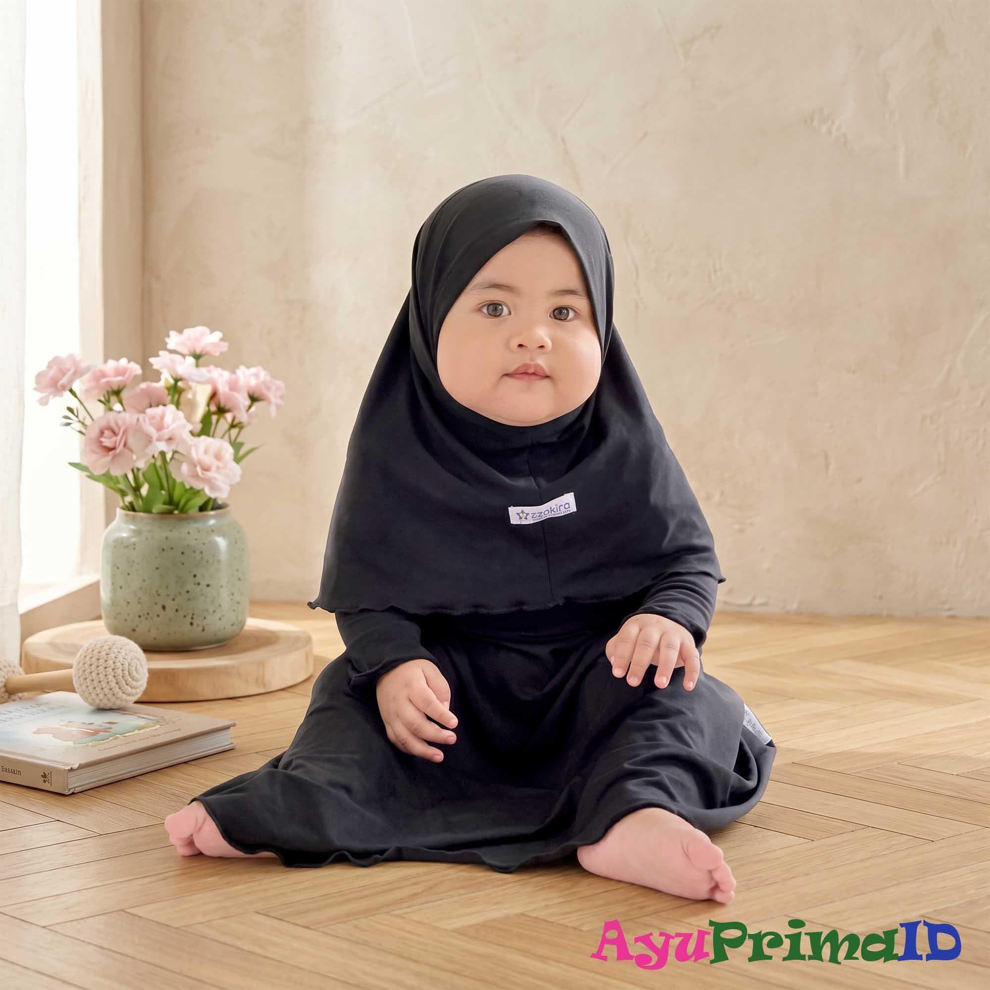 Baby Girl Gamis Dress Set Premium Jersey Toddler Abaya Hijab Outfit