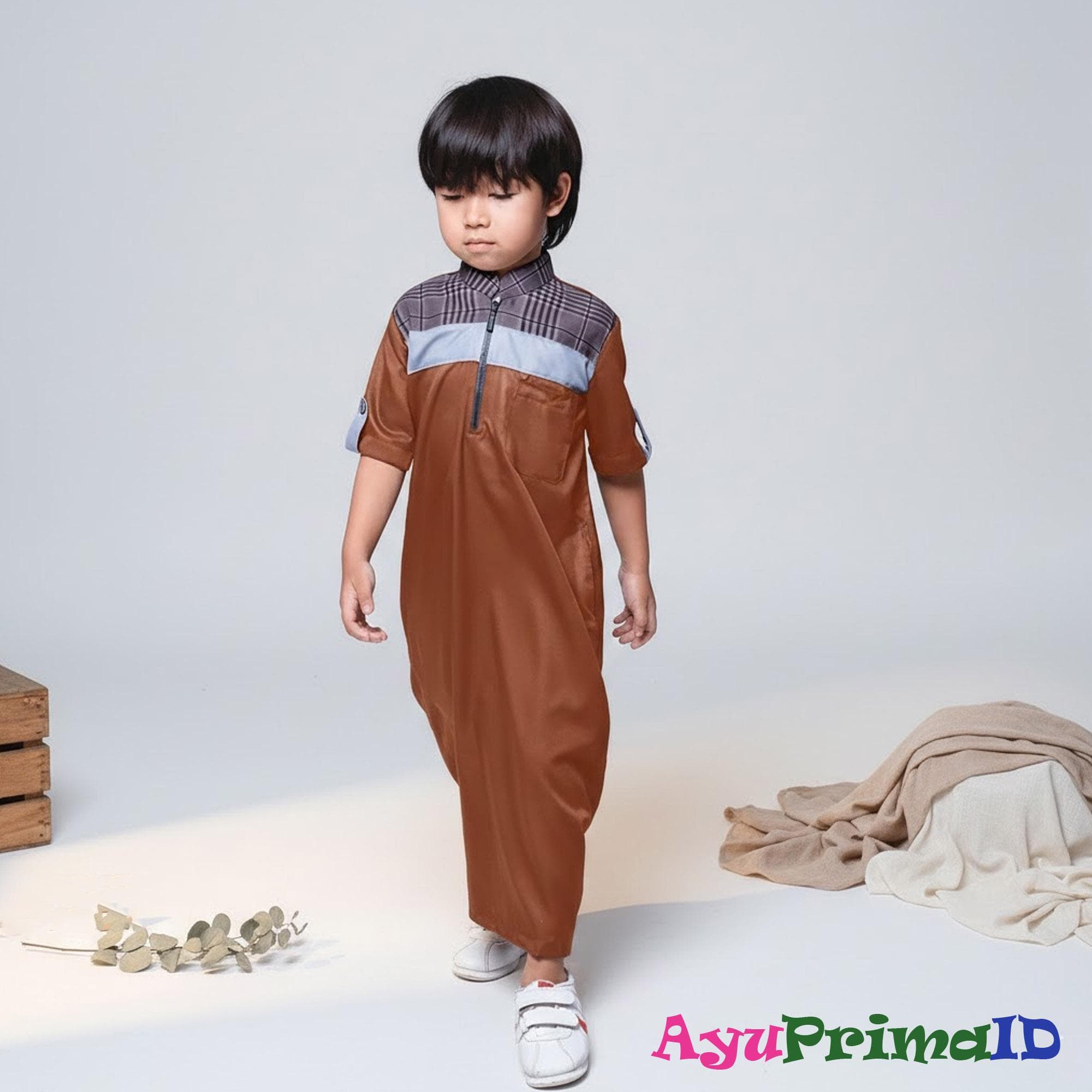 Boys Thobe Cotton Kids Islamic Jubba 1-14 Years, Short Sleeve Modest Robe