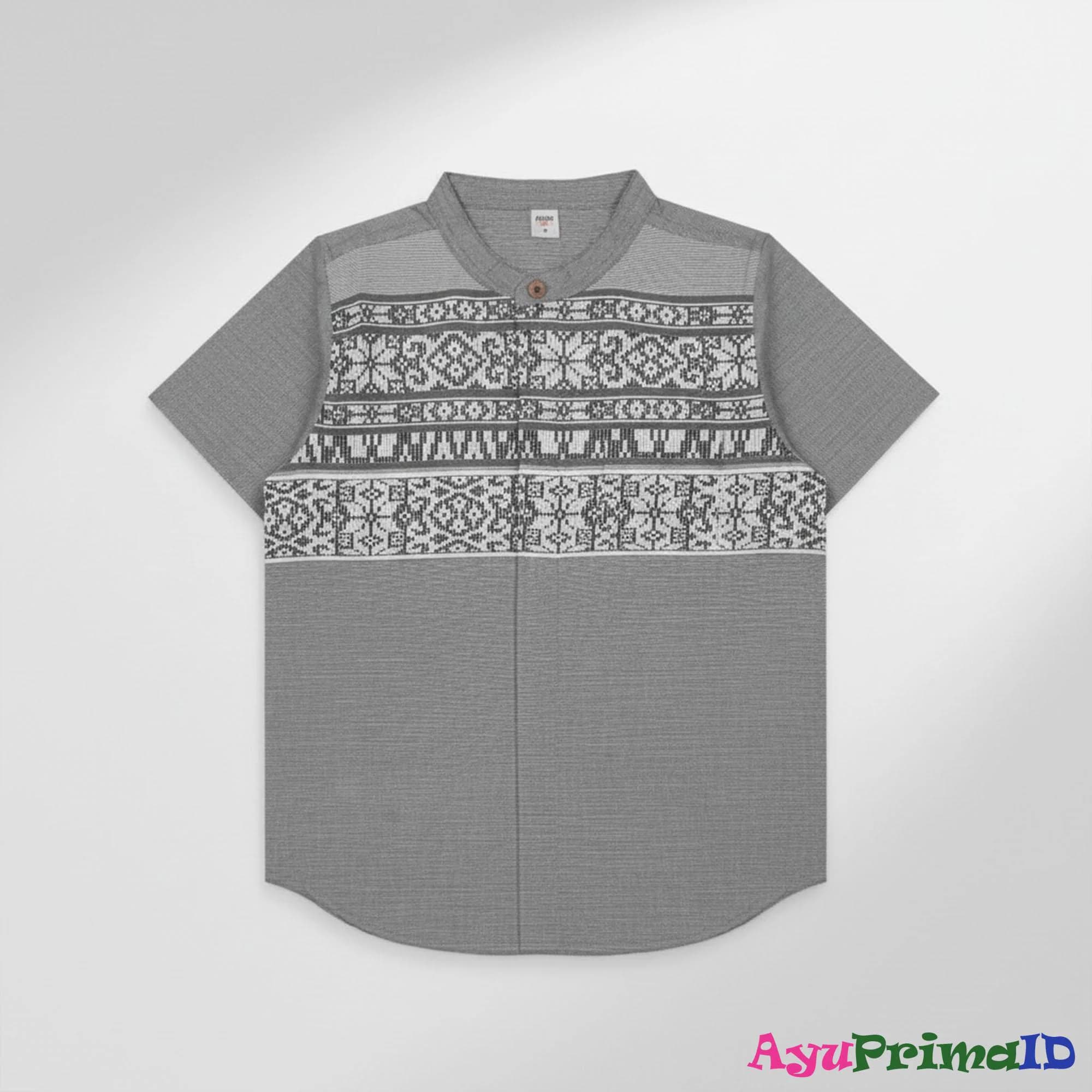 Boys Cotton Koko Shirt Modern Short Sleeve Mandarin Collar Kids Muslim Top Ethnic Outfit