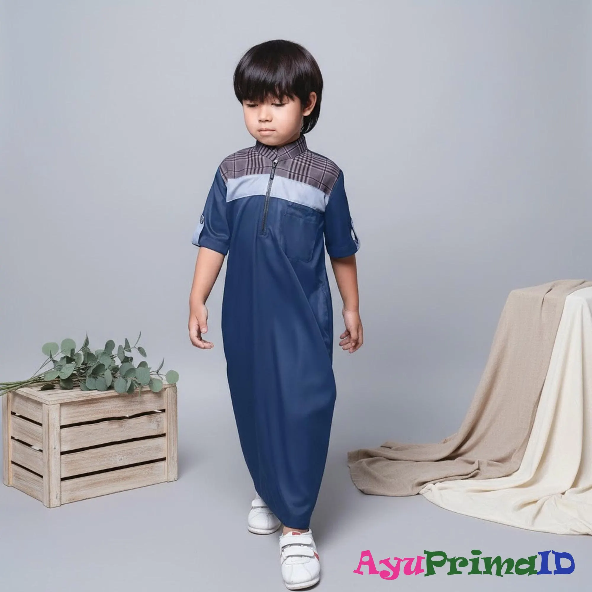 Boys Thobe Cotton Kids Islamic Jubba 1-14 Years, Short Sleeve Modest Robe