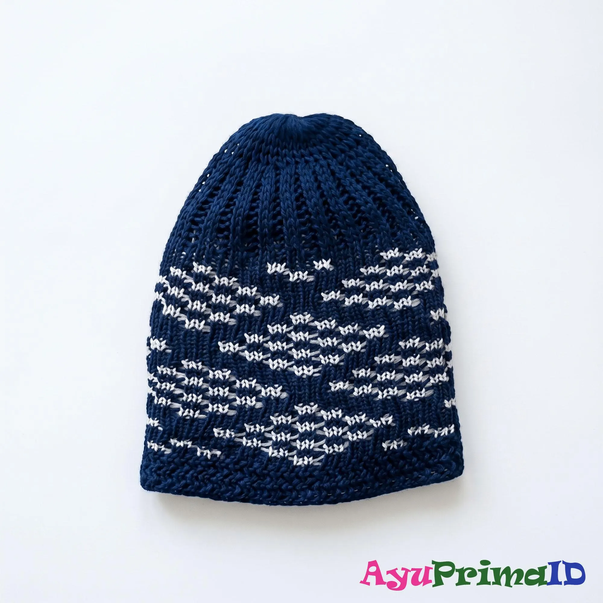 Chevron Knit Peci for Boys Casual Jeans Style Prayer Cap Soft Handmade Crochet Beanie