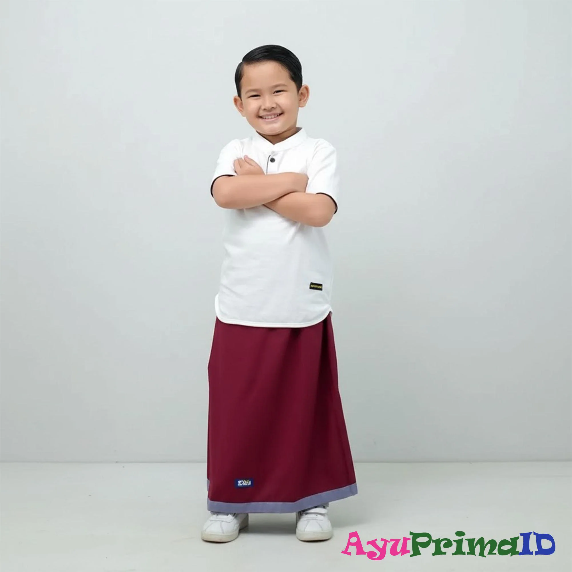 Instant Kids Sarong Zaky Edition Boys Solid Color Prayer Skirt Comfortable Cotton Toddler
