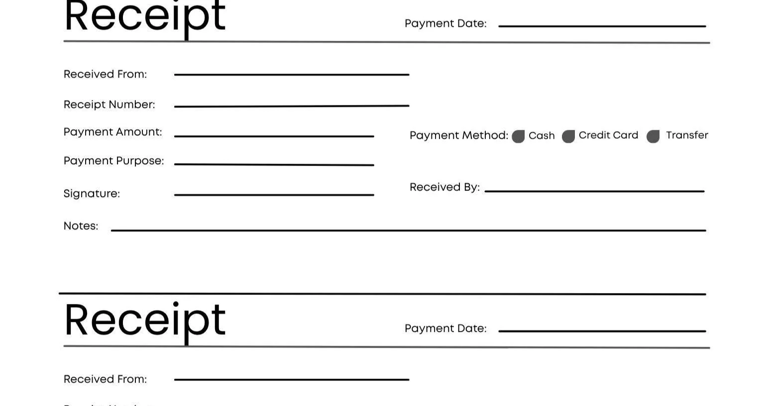 Editable PDF Receipt Template, Small Business Invoice (Instant Download) - image 3
