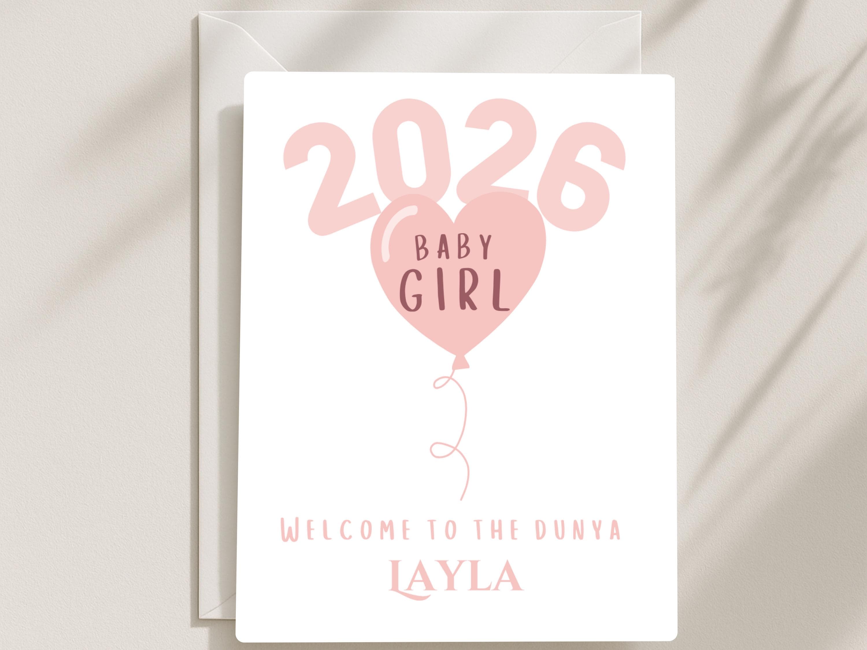 Baby Girl Card Islamic | Muslim New Baby | Personalised Name Keepsake - image 4
