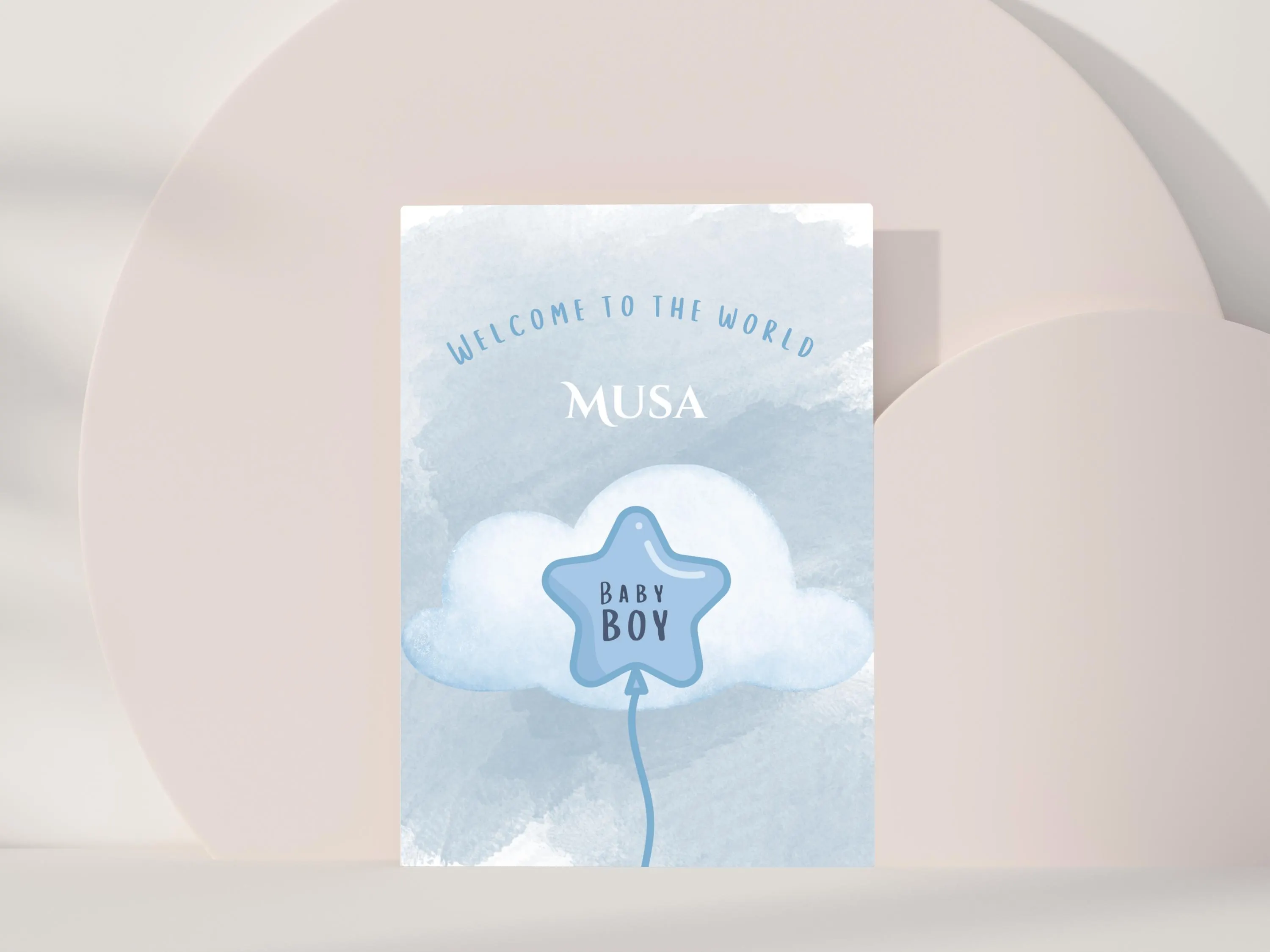 Baby Boy Card Islamic | Muslim New Baby | Personalised Name Keepsake - image 5