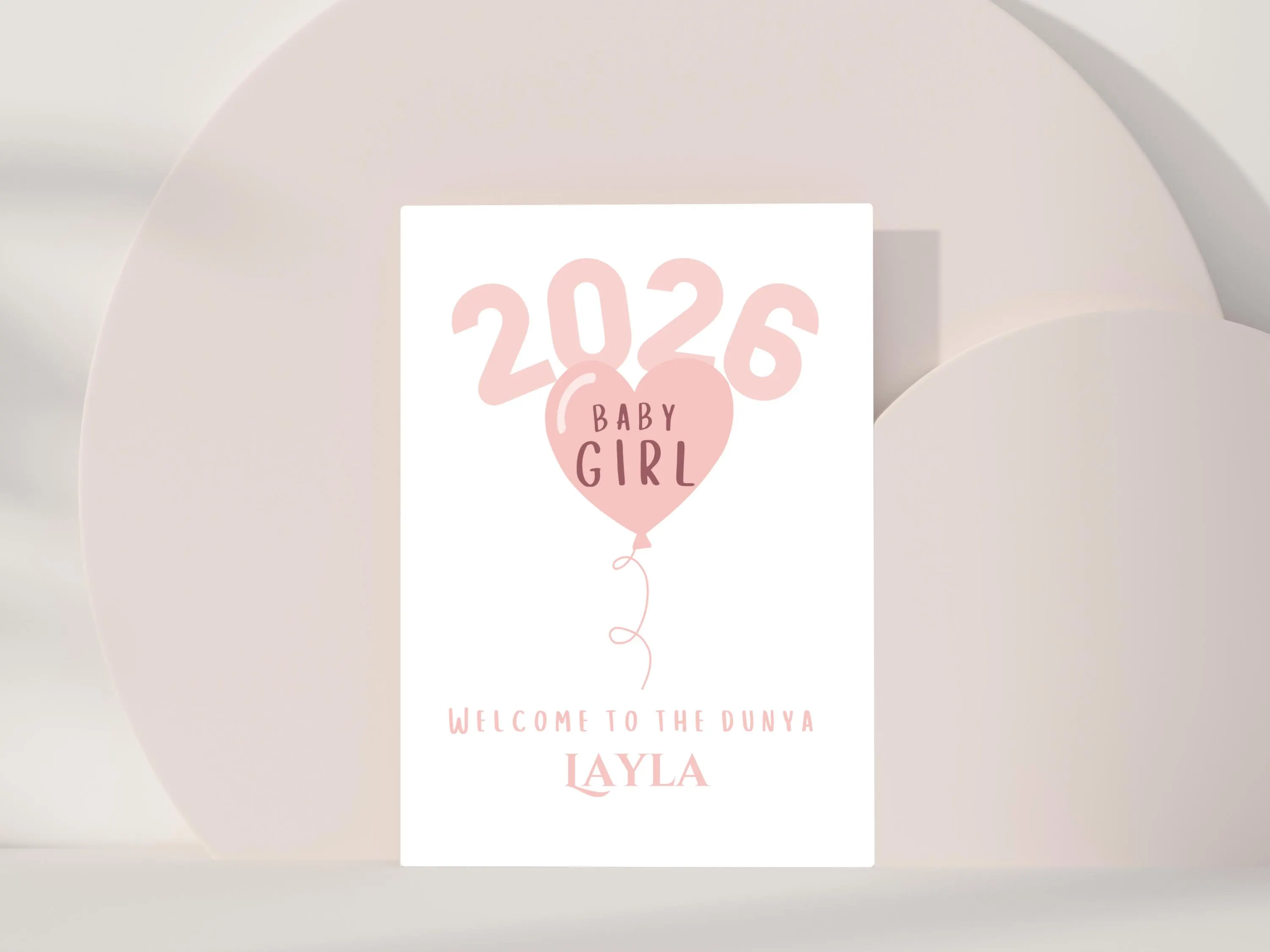 Baby Girl Card Islamic | Muslim New Baby | Personalised Name Keepsake - image 5