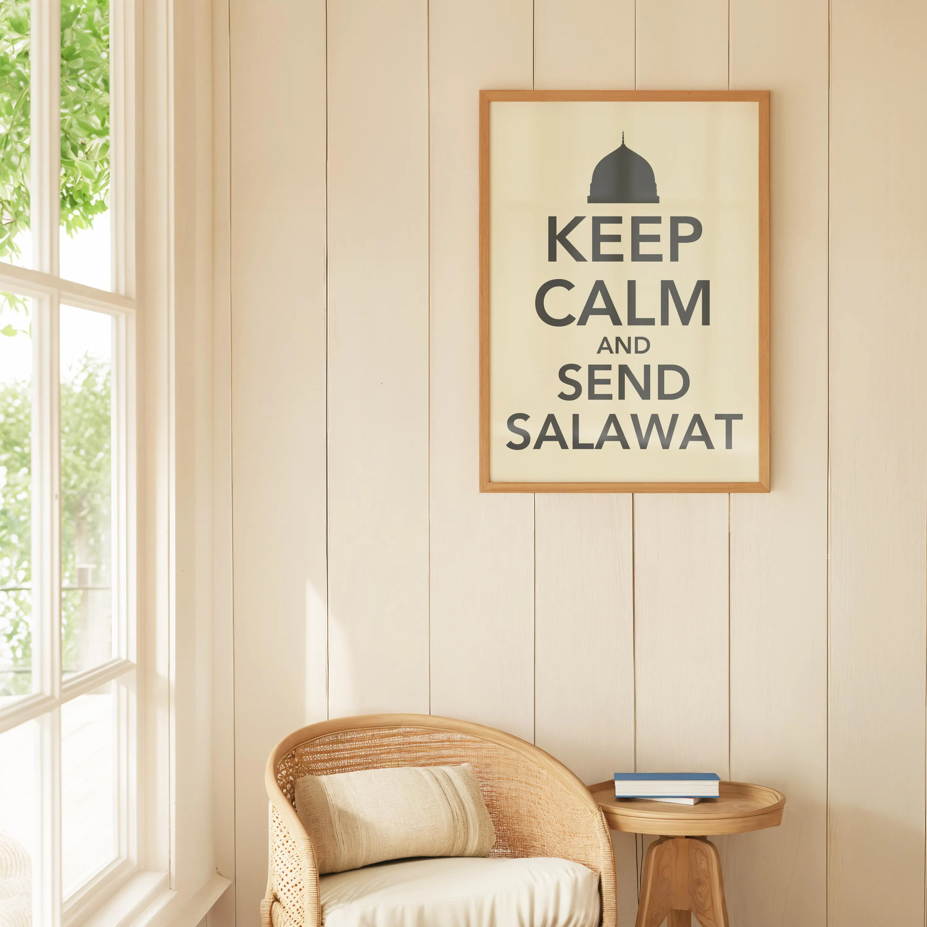 keep calm and send salawat wall art print, motivational quote, islamic home decor gift, islamic home ed, poster, muslim, digital download - image 4