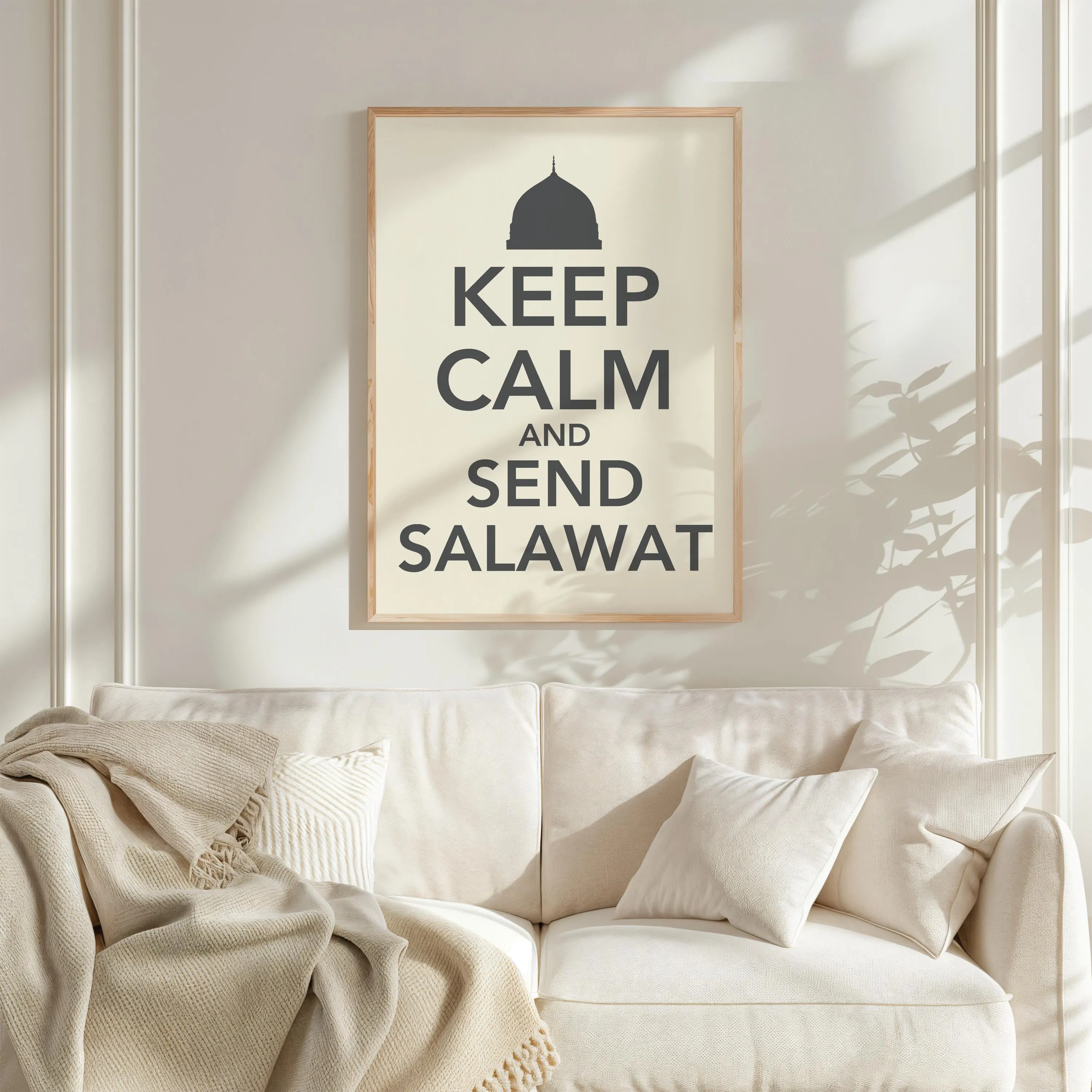 keep calm and send salawat wall art print, motivational quote, islamic home decor gift, islamic home ed, poster, muslim, digital download - image 3