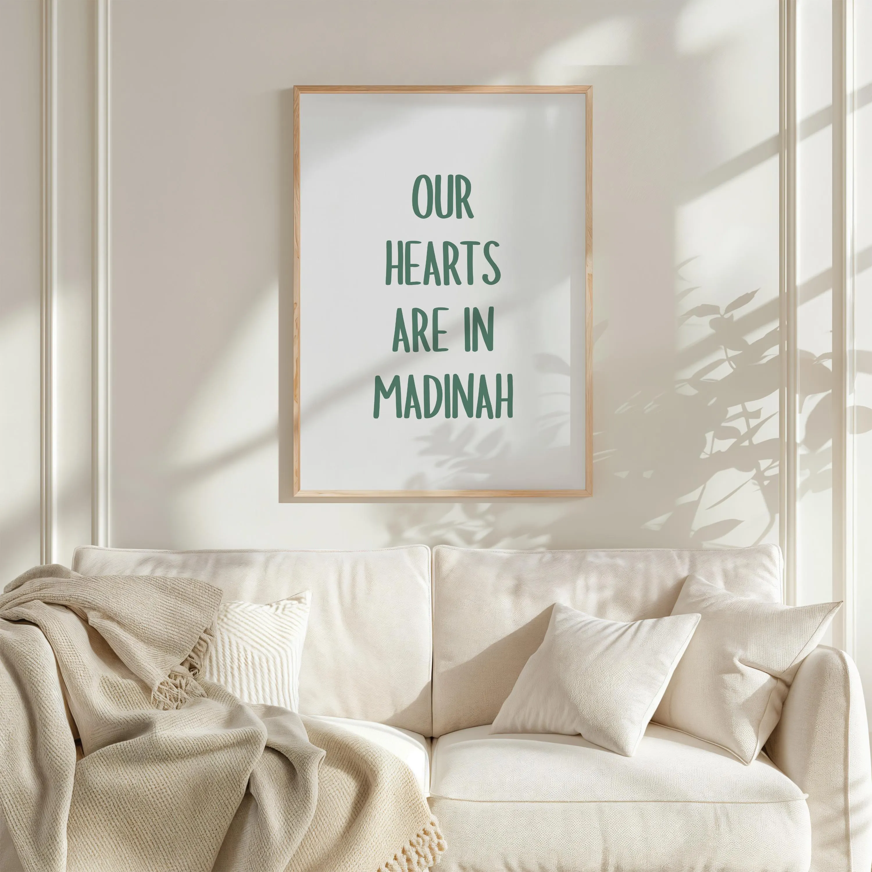our hearts are in madinah wall art print, motivational quote, islamic home decor gift, islamic home ed, poster, muslim, digital download - image 5