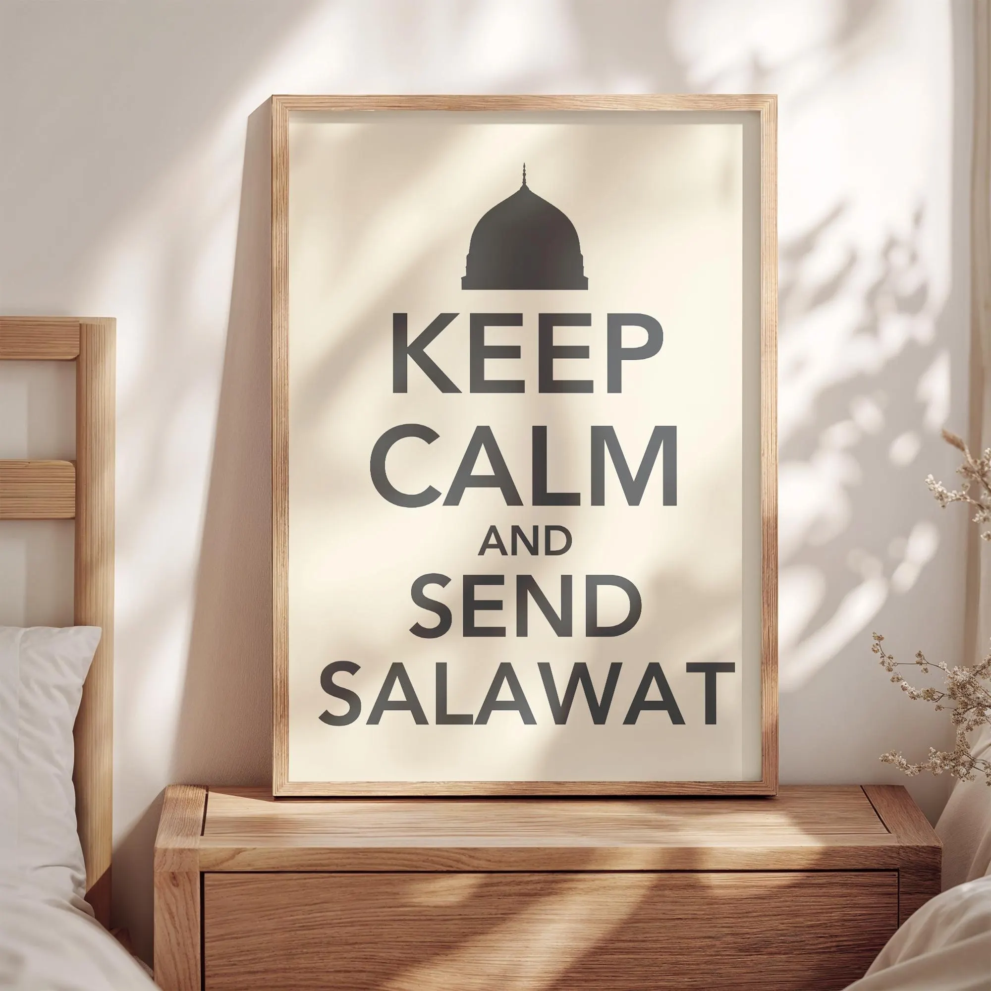 keep calm and send salawat wall art print, motivational quote, islamic home decor gift, islamic home ed, poster, muslim, digital download - image 5