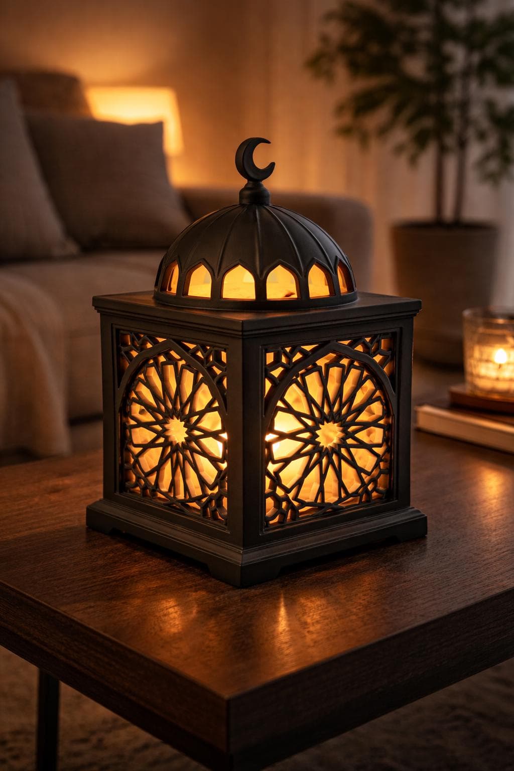 Islamic Geometric Lantern Lamp – LED Ambient Table Light, Ramadan & Eid Home Decor - image 3