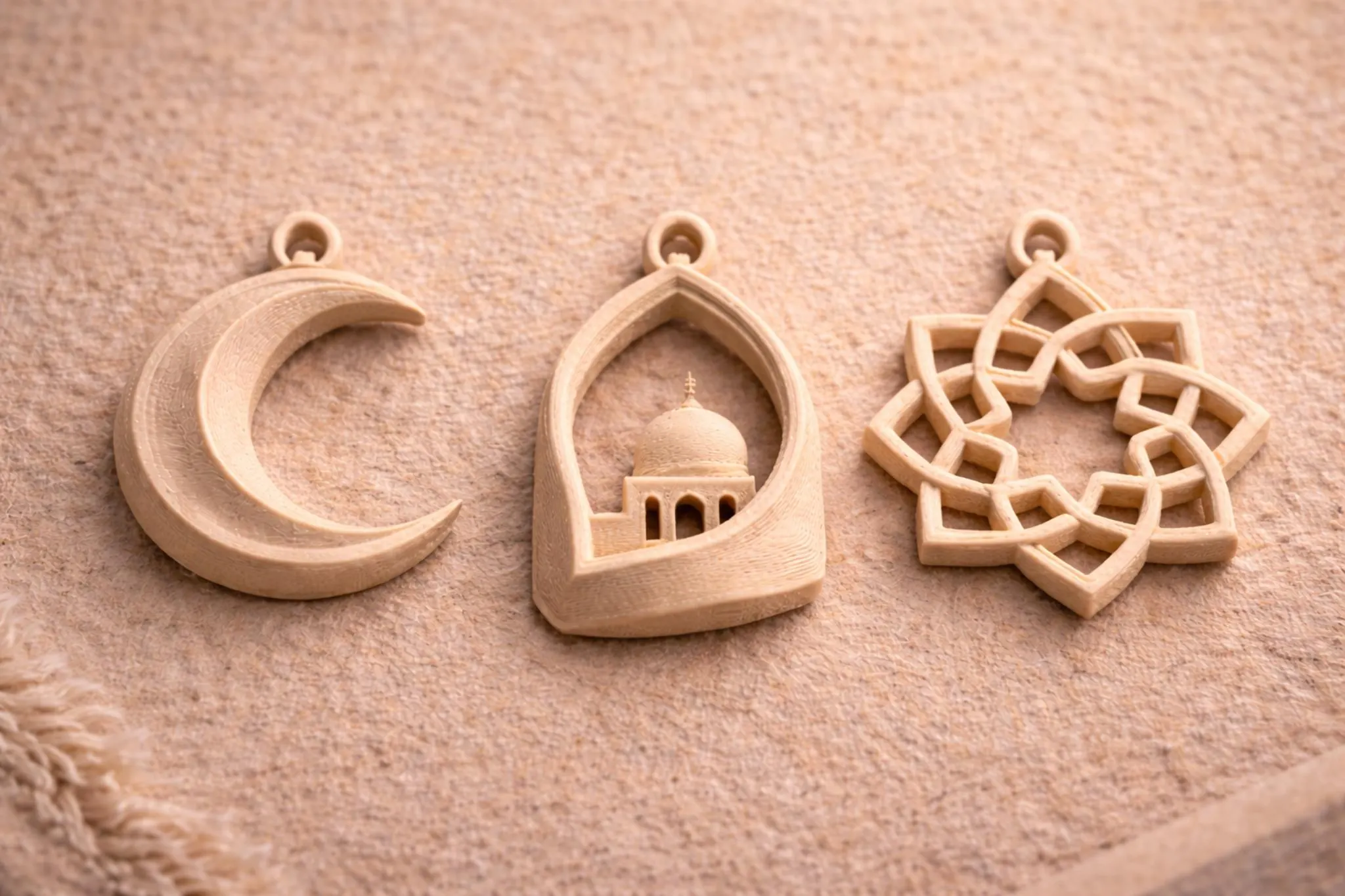 Islamic Keychain Set of 3 – Crescent Moon, Mosque Arch & Geometric Star Keychains – Ramadan Gift, Muslim Gift, Islamic Accessories - image 3