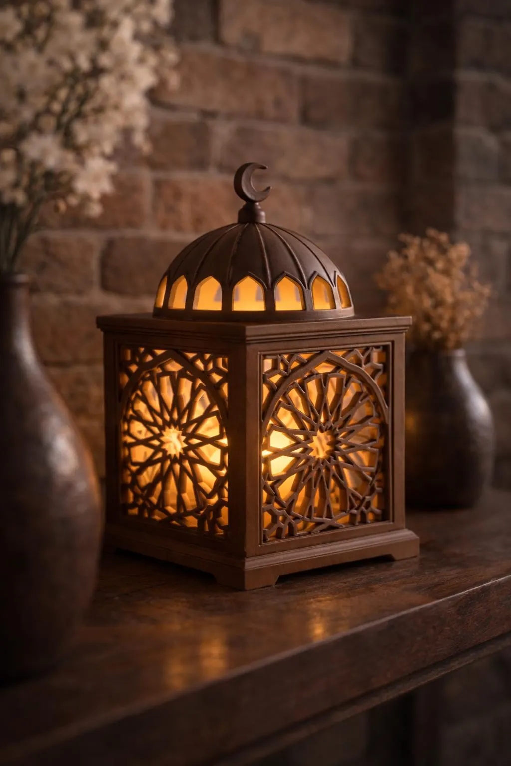 Islamic Geometric Lantern Lamp – LED Ambient Table Light, Ramadan & Eid Home Decor - image 5