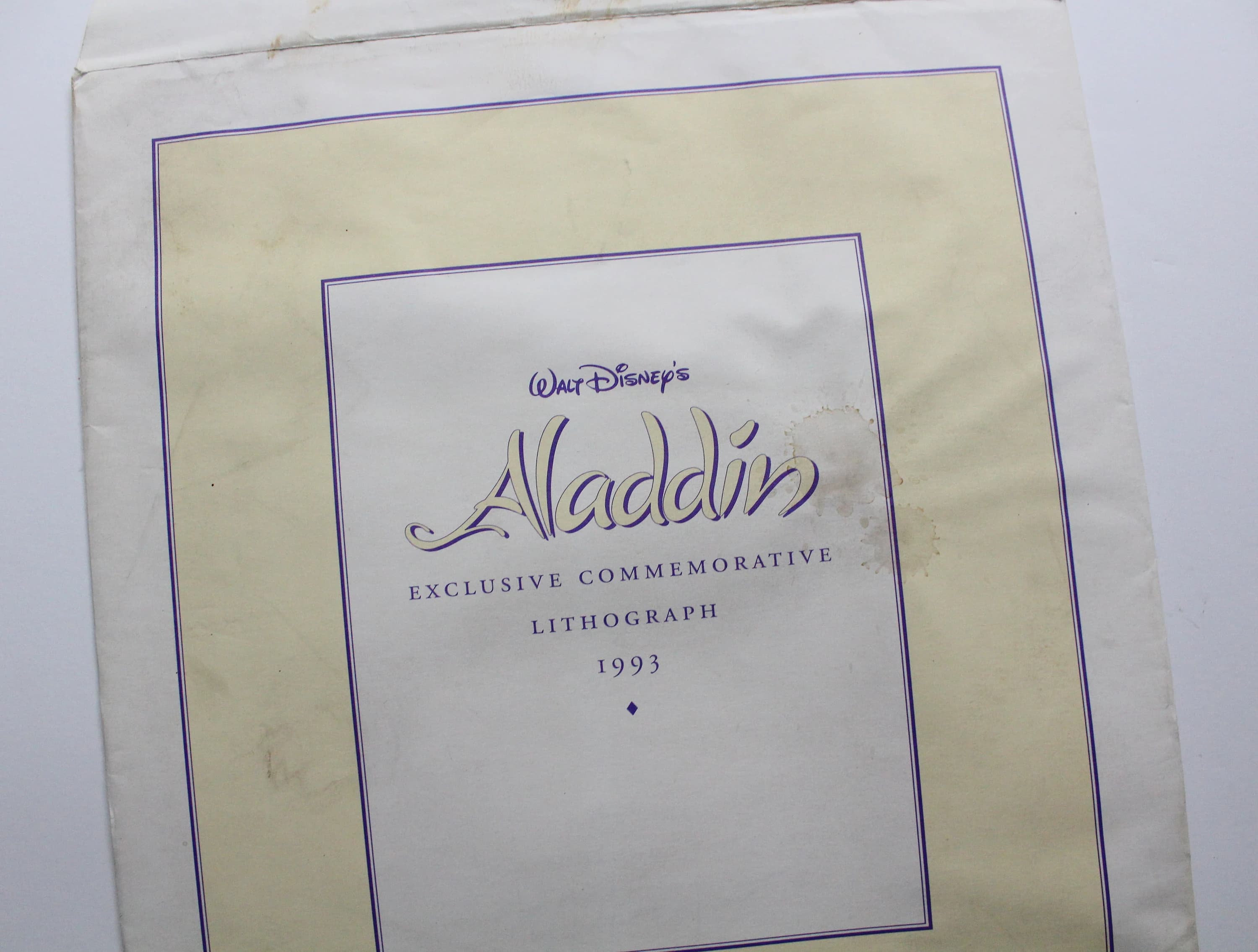 Vintage Walt Disney Aladdin Commemorative Lithograph Print 1993 - image 3
