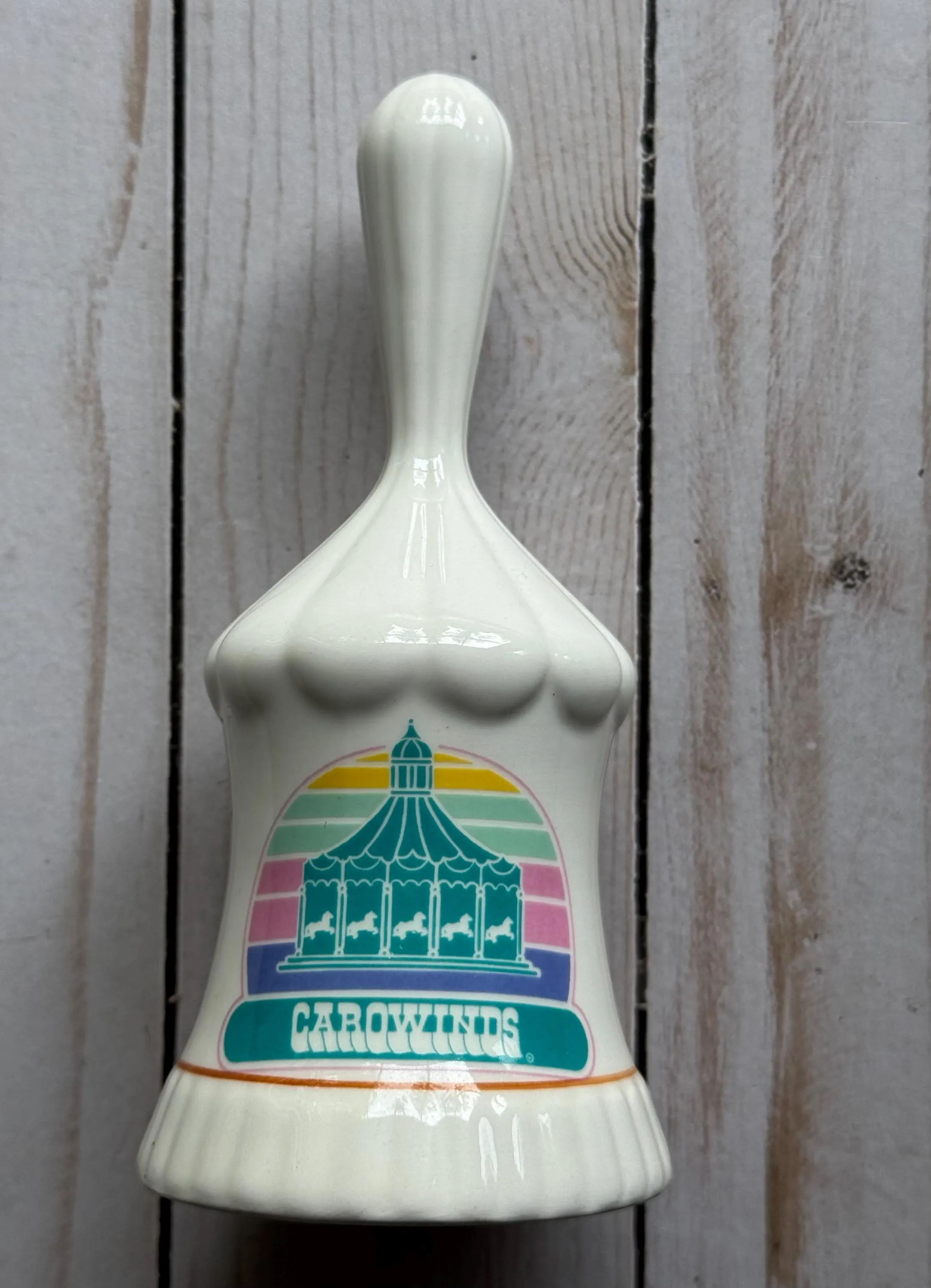 Vintage Carowinds Souvenir Ceramic Big Top Tent Shaped Bell 1980s - image 5