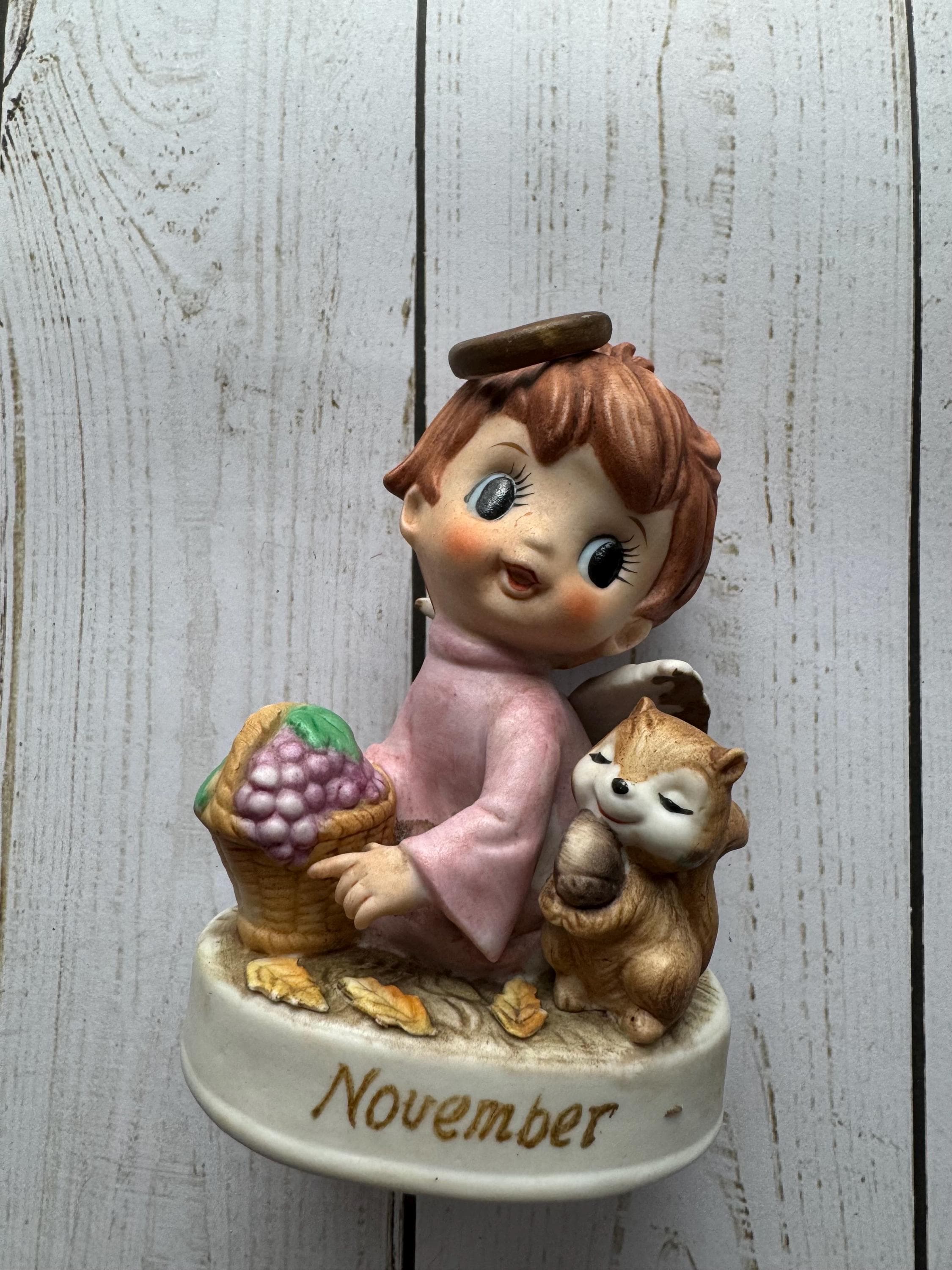 Vintage Porcelain November Angel Statue 1960s - image 3