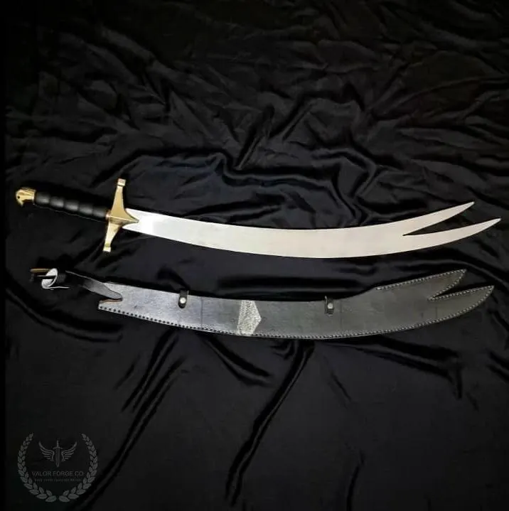 Zulfiqar Sword Groomsmen Gift, Handmade Engraved Double Tip Islamic Sword with Leather Sheath & Stand, Wedding Gift for Him - image 3