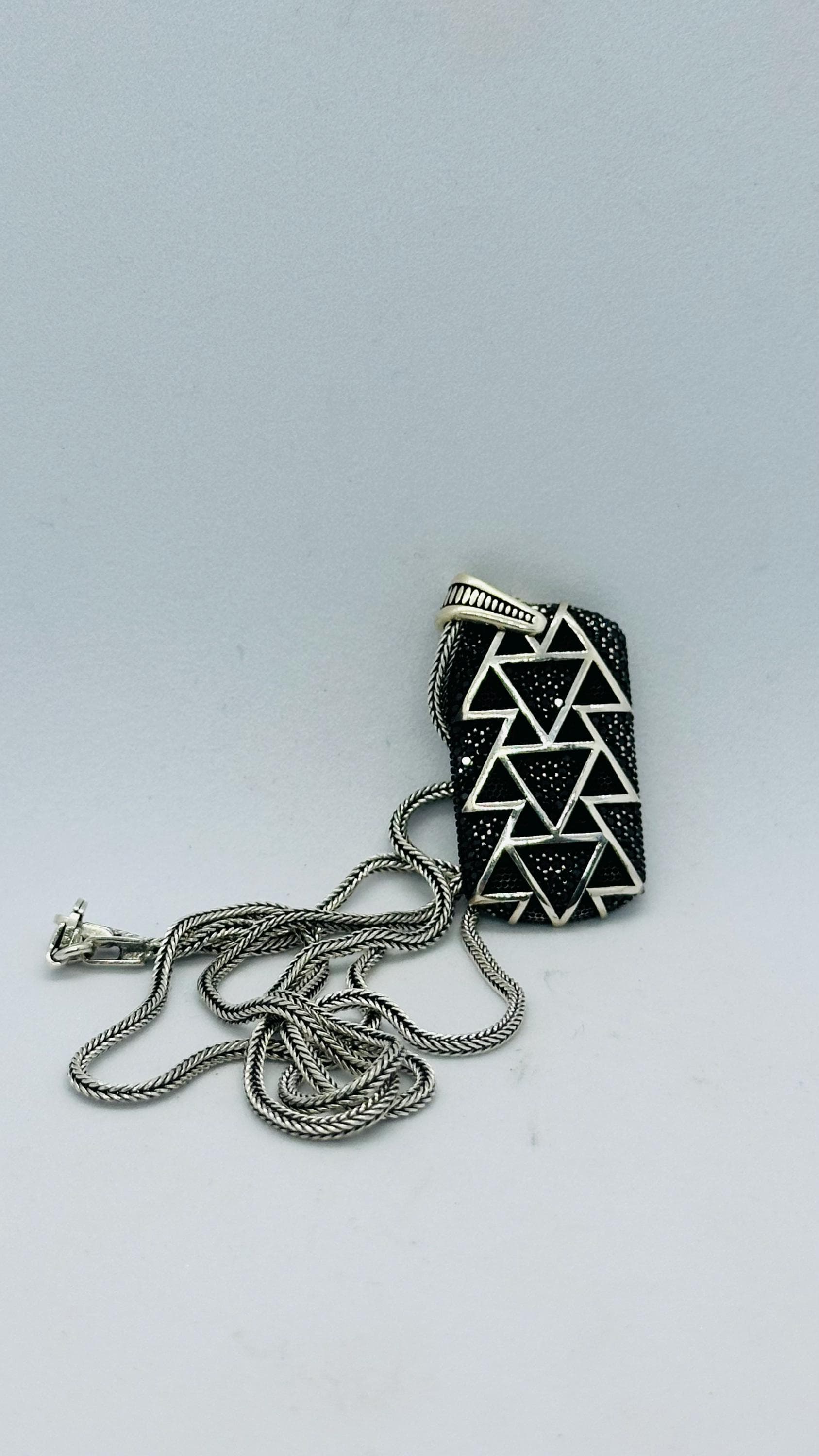 Fathers Day Gift, 925 Silver Triangle Pendant Gift for Men - image 5