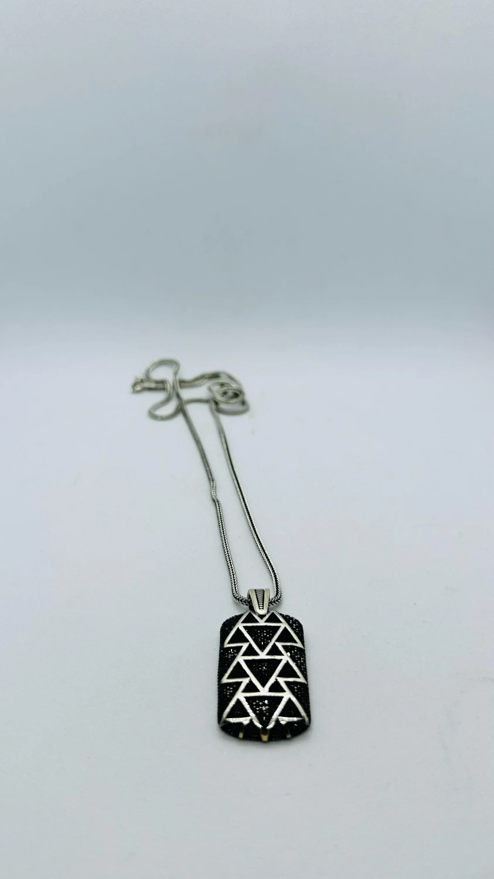 Fathers Day Gift, 925 Silver Triangle Pendant Gift for Men - image 4