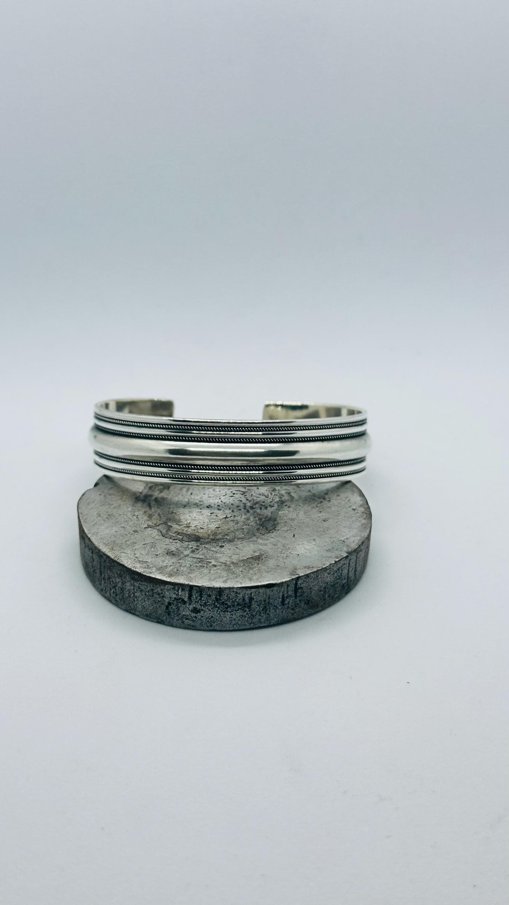 925 Sterling Silver Minimal Cuff Bracelet | Fathers Day Gift - image 3